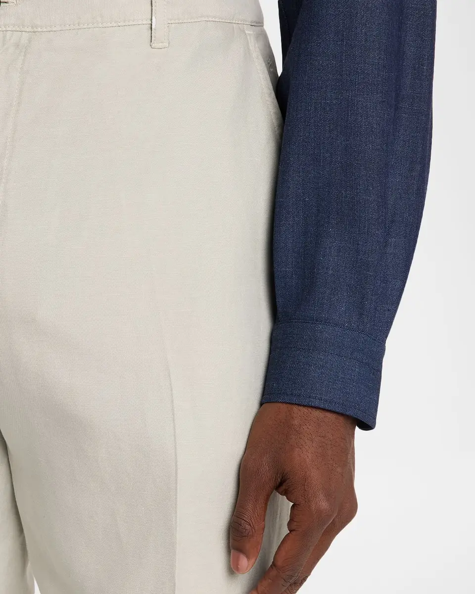 Isaia Men's Cotton and Linen Straight-Leg Pants | Thumbnail 5 Isaia Men's Cotton and Linen Straight-Leg Pants | Thumbnail 5