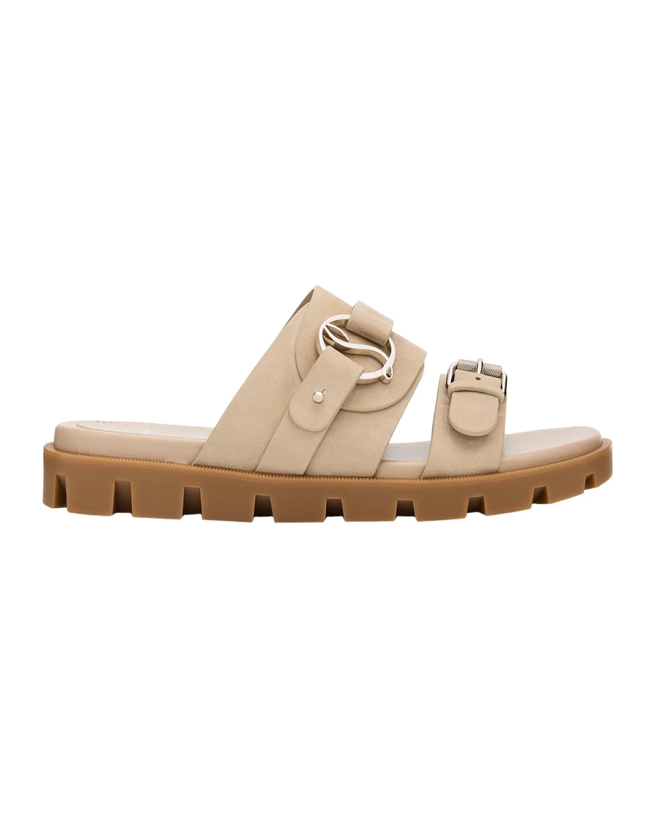 Her in Roma Suede Lug-Sole Slide Sandals