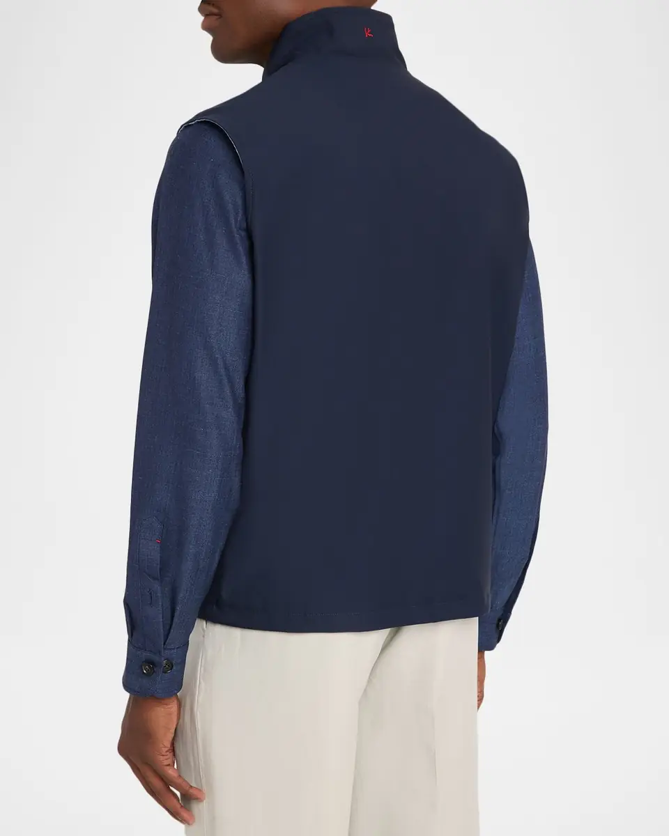 Isaia Men's Zipped Reversible Vest | Thumbnail 3 Isaia Men's Zipped Reversible Vest | Thumbnail 3