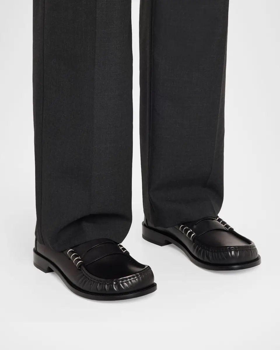 JW Anderson Men's Leather Moccasin-Toe Penny Loafers | Thumbnail 2 JW Anderson Men's Leather Moccasin-Toe Penny Loafers | Thumbnail 2