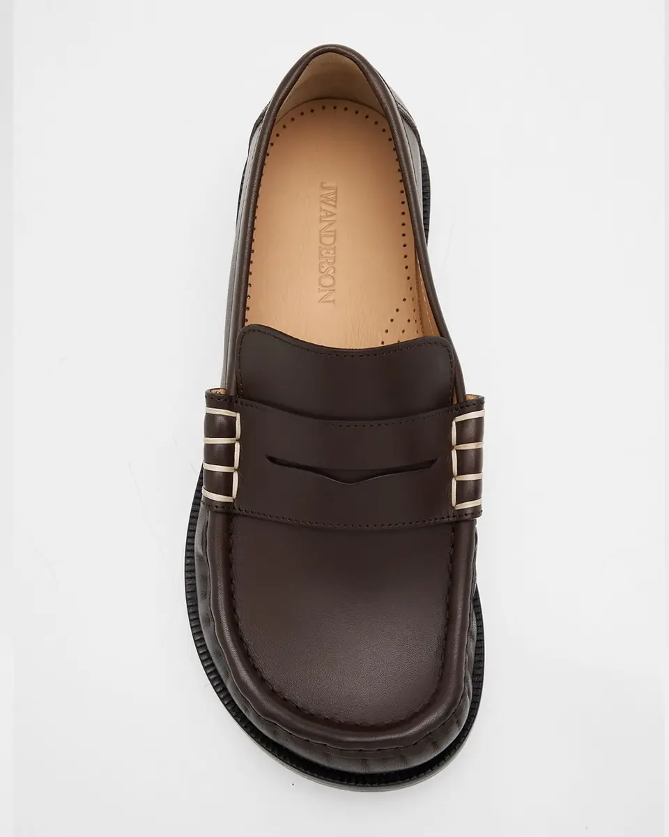 JW Anderson Men's Leather Moccasin-Toe Penny Loafers | Thumbnail 4 JW Anderson Men's Leather Moccasin-Toe Penny Loafers | Thumbnail 4