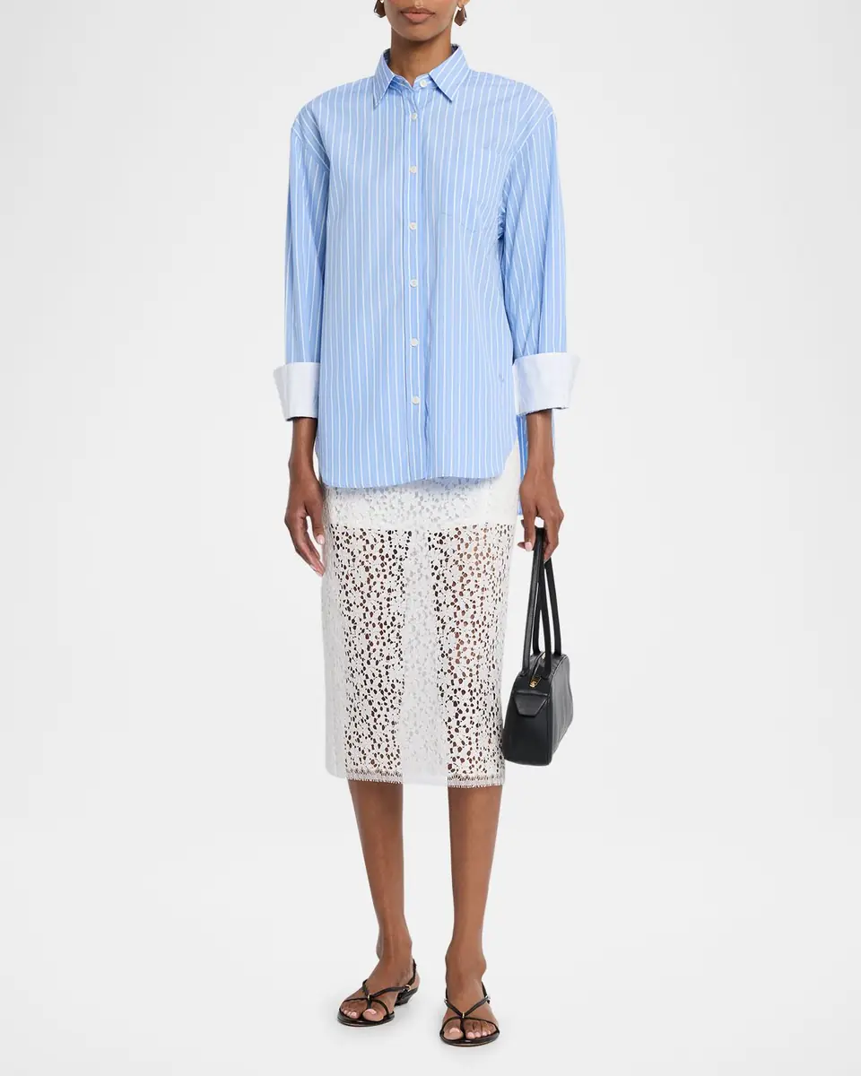 MARIA MCMANUS Striped Cotton Button-Down Tunic Shirt | Thumbnail 2