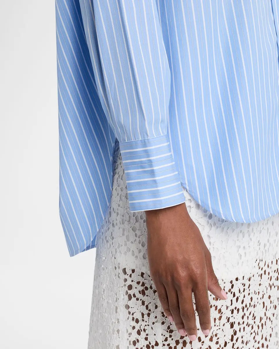 MARIA MCMANUS Striped Cotton Button-Down Tunic Shirt | Thumbnail 5