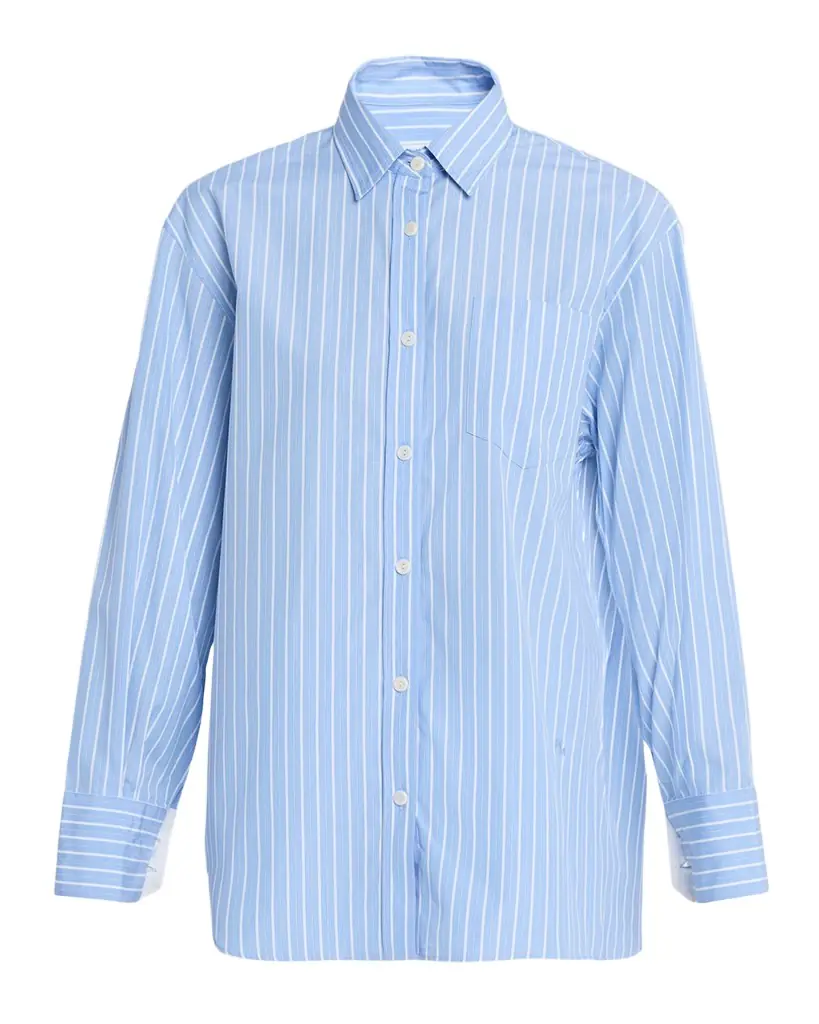 MARIA MCMANUS Striped Cotton Button-Down Tunic Shirt | Image 1 MARIA MCMANUS Striped Cotton Button-Down Tunic Shirt | Image 1