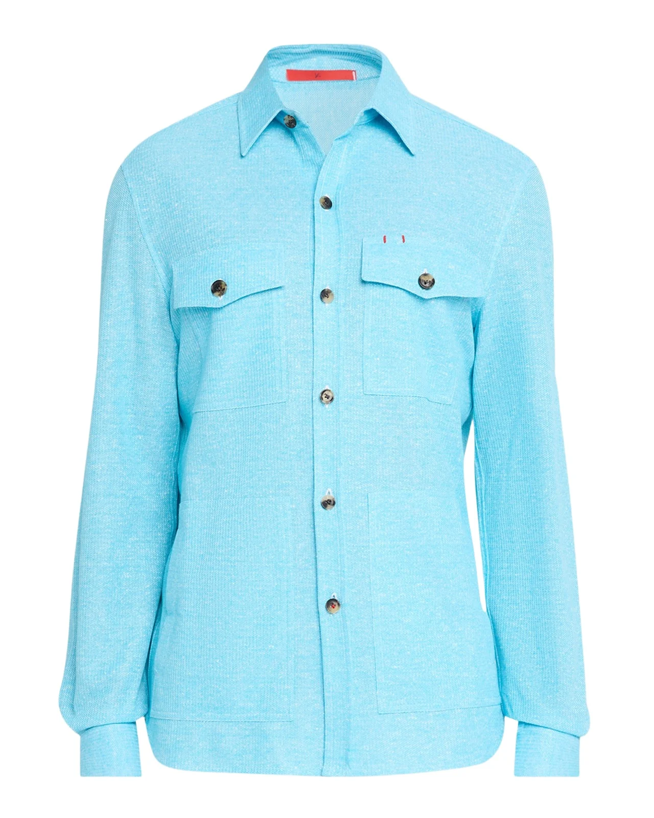 Isaia Men's Comfort Cotton and Linen Jersey Four-Pocket Overshirt