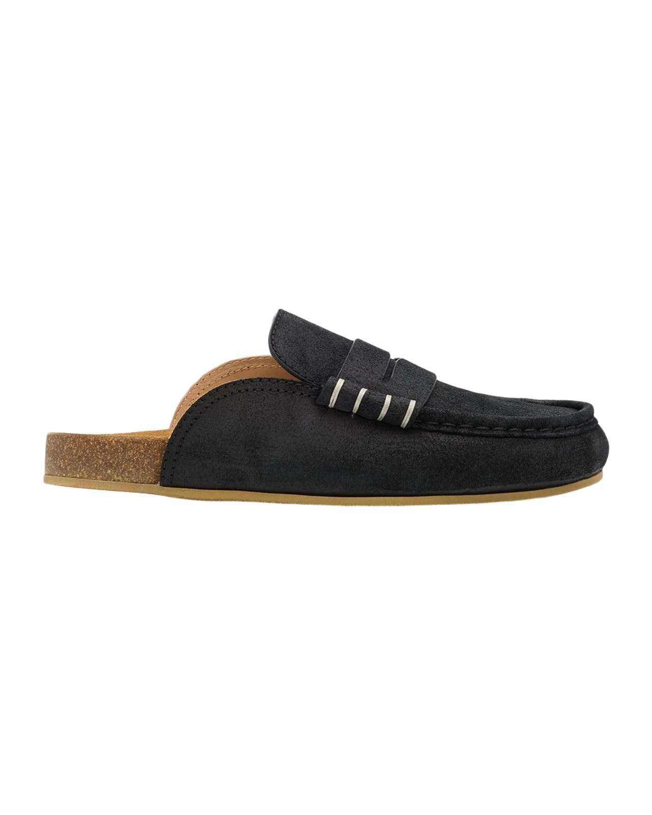 Men's Stitch Suede Penny Loafer Slides