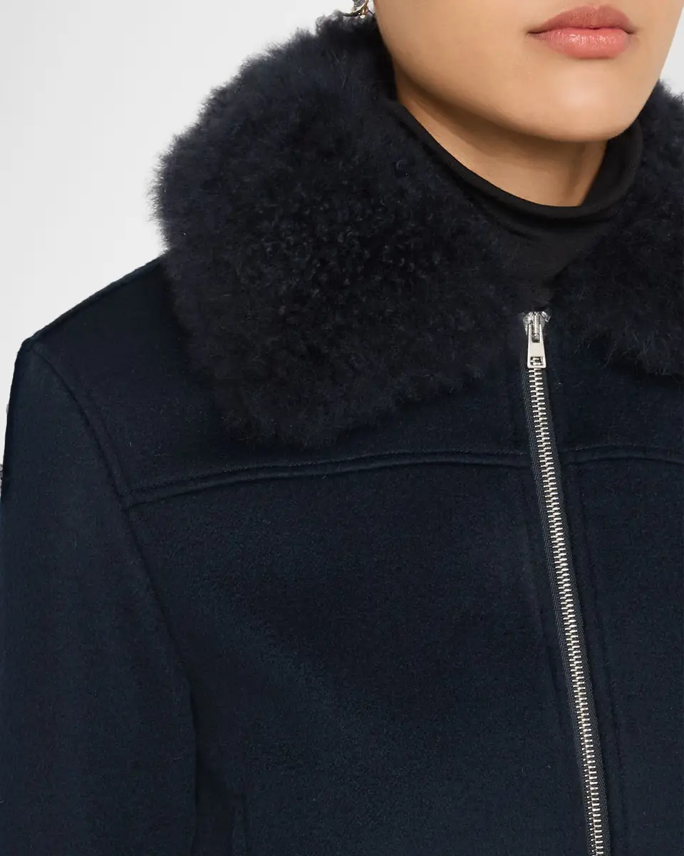 Yves Salomon Cashmere-Blend Bomber Jacket with Removable Shearling Collar | Thumbnail 5 Yves Salomon Cashmere-Blend Bomber Jacket with Removable Shearling Collar | Thumbnail 5