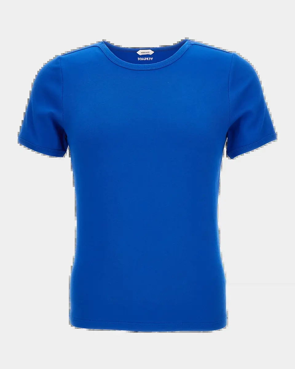 Versace Men's Ribbed Crewneck T-Shirt | Thumbnail 2
