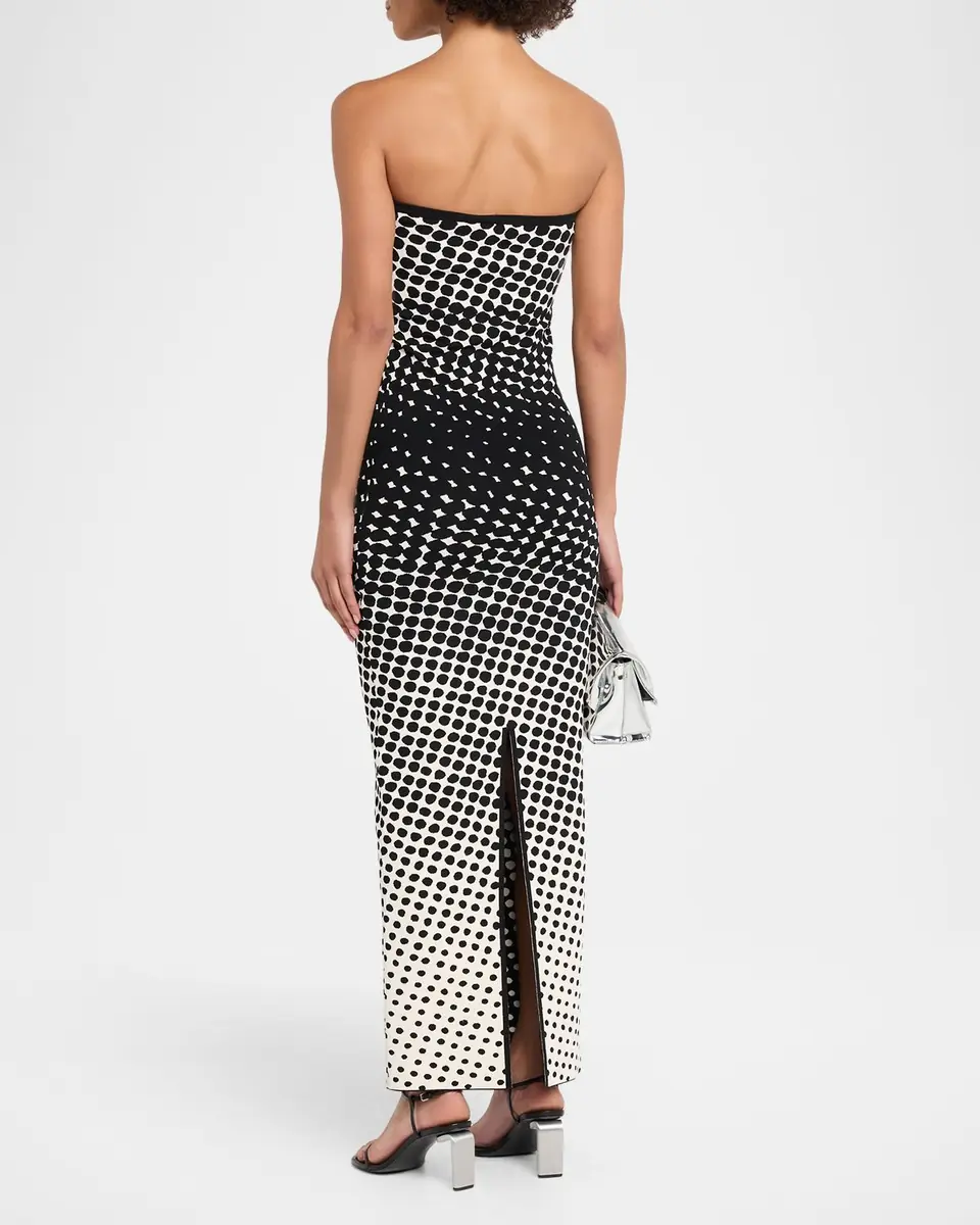 CHRISTOPHER JOHN ROGERS Halftone Wiggle Dot Knit Strapless Maxi Dress | Thumbnail 3 CHRISTOPHER JOHN ROGERS Halftone Wiggle Dot Knit Strapless Maxi Dress | Thumbnail 3