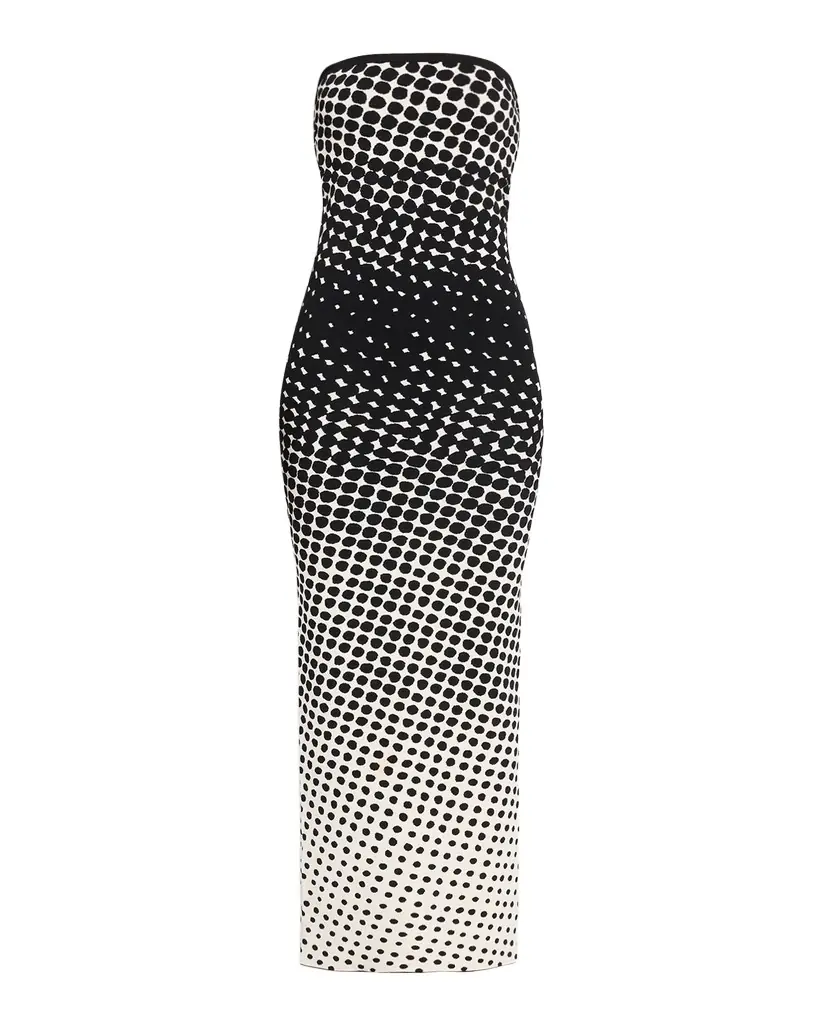 CHRISTOPHER JOHN ROGERS Halftone Wiggle Dot Knit Strapless Maxi Dress | Image 1 CHRISTOPHER JOHN ROGERS Halftone Wiggle Dot Knit Strapless Maxi Dress | Image 1