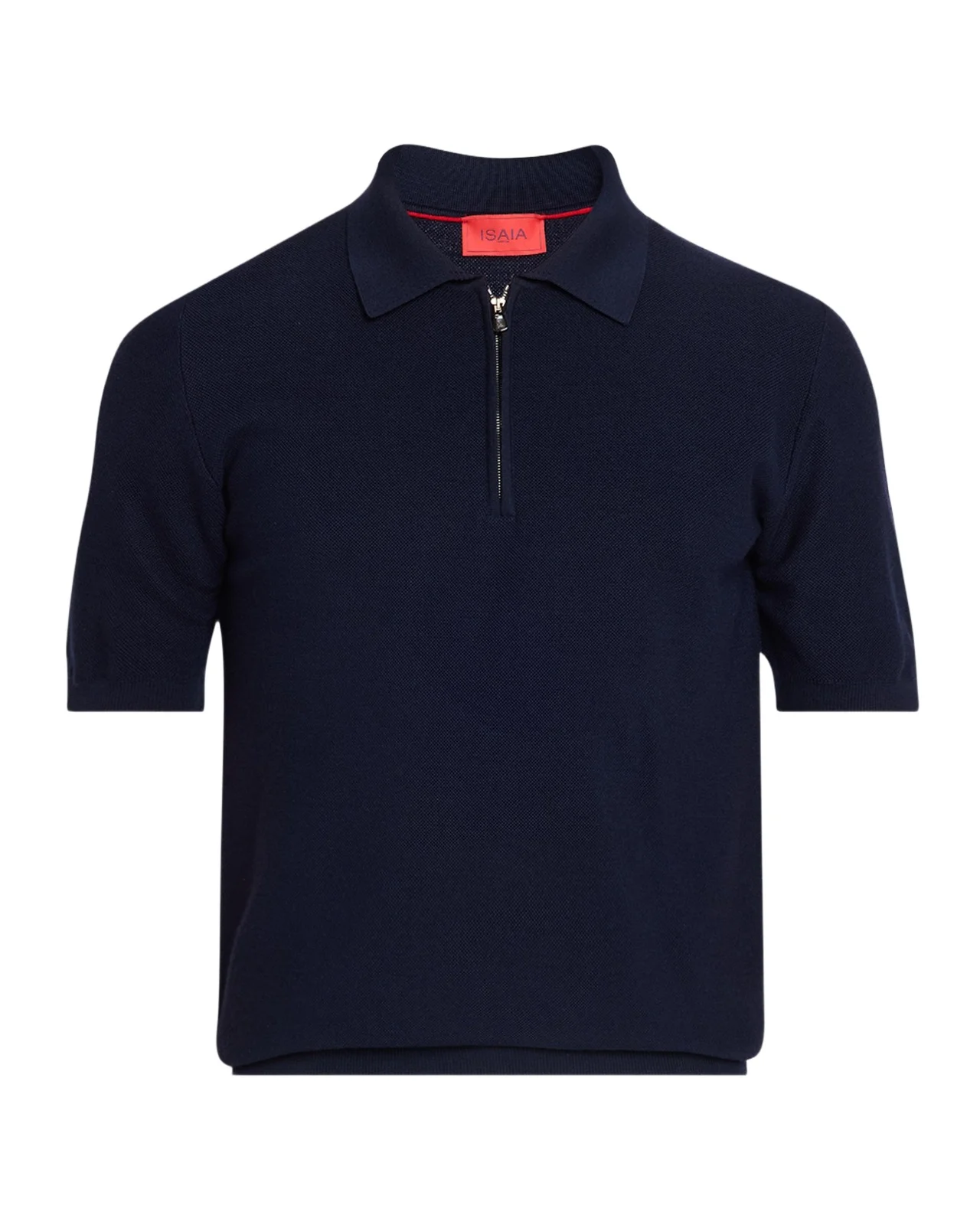 Men's Wool and Silk Half-Zip Short-Sleeve Polo Sweater Men's Wool and Silk Half-Zip Short-Sleeve Polo Sweater