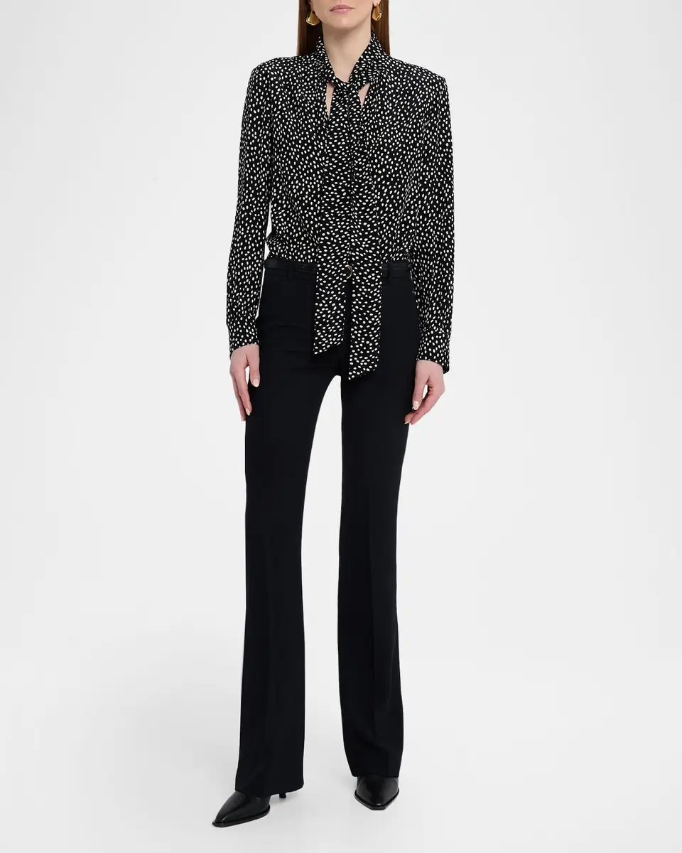 Nili Lotan Janese Dot-Print Silk Neck-Tie Blouse | Thumbnail 2 Nili Lotan Janese Dot-Print Silk Neck-Tie Blouse | Thumbnail 2