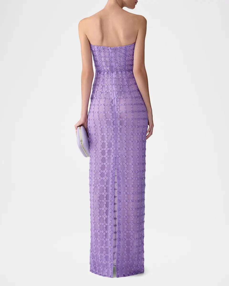 Carolina Herrera Strapless Crystal-Embroidered Column Gown | Thumbnail 3 Carolina Herrera Strapless Crystal-Embroidered Column Gown | Thumbnail 3