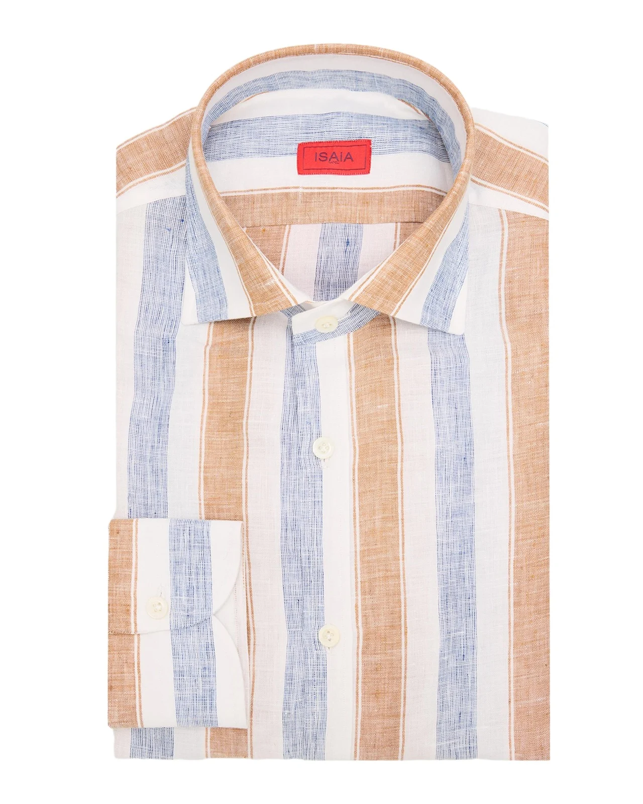 Men's Linen Wide Stripe Dress Shirt