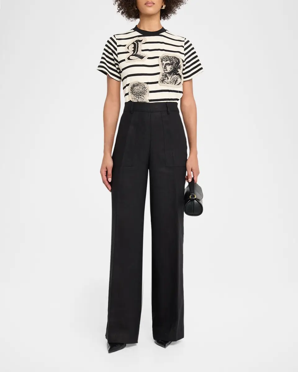 Libertine Heavy Linen Straight-Leg Sailor Pants | Thumbnail 2 Libertine Heavy Linen Straight-Leg Sailor Pants | Thumbnail 2