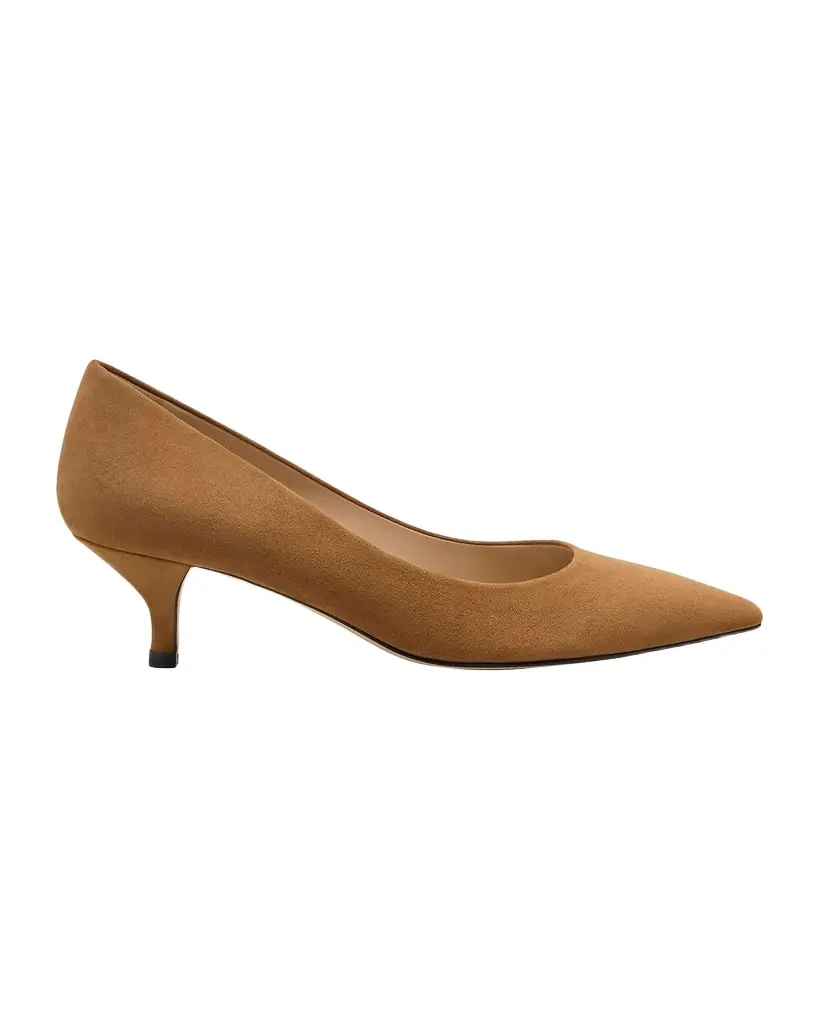 Stuart Weitzman Stuart Suede Kitten Pumps | Image 1 Stuart Weitzman Stuart Suede Kitten Pumps | Image 1