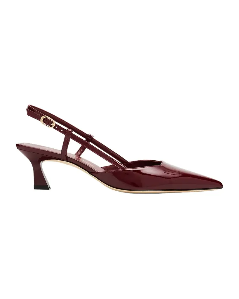 Stuart Weitzman Vinnie Patent Kitten Slingback Pumps | Image 1 Stuart Weitzman Vinnie Patent Kitten Slingback Pumps | Image 1