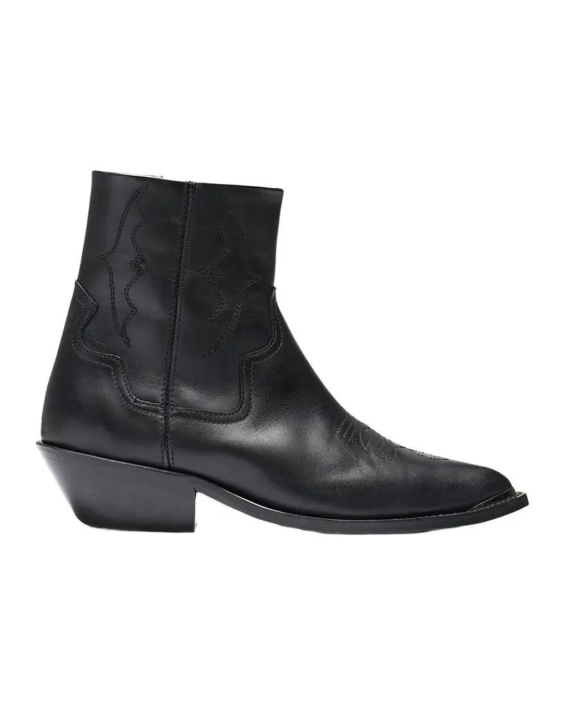 Represent Men's Michael Leather Zip-Up Western Ankle Boots | Image 1 Represent Men's Michael Leather Zip-Up Western Ankle Boots | Image 1