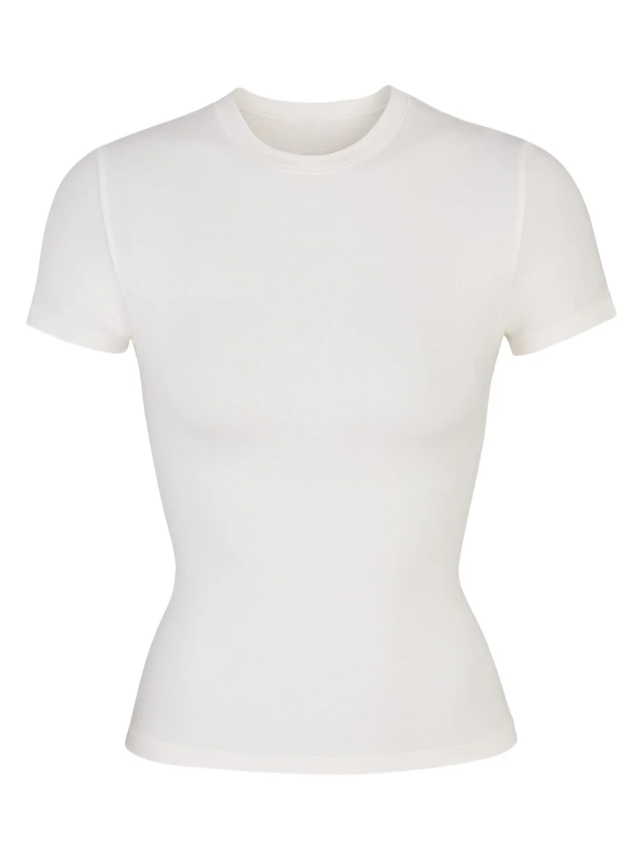 Skims Cotton Jersey Crewneck T-Shirt