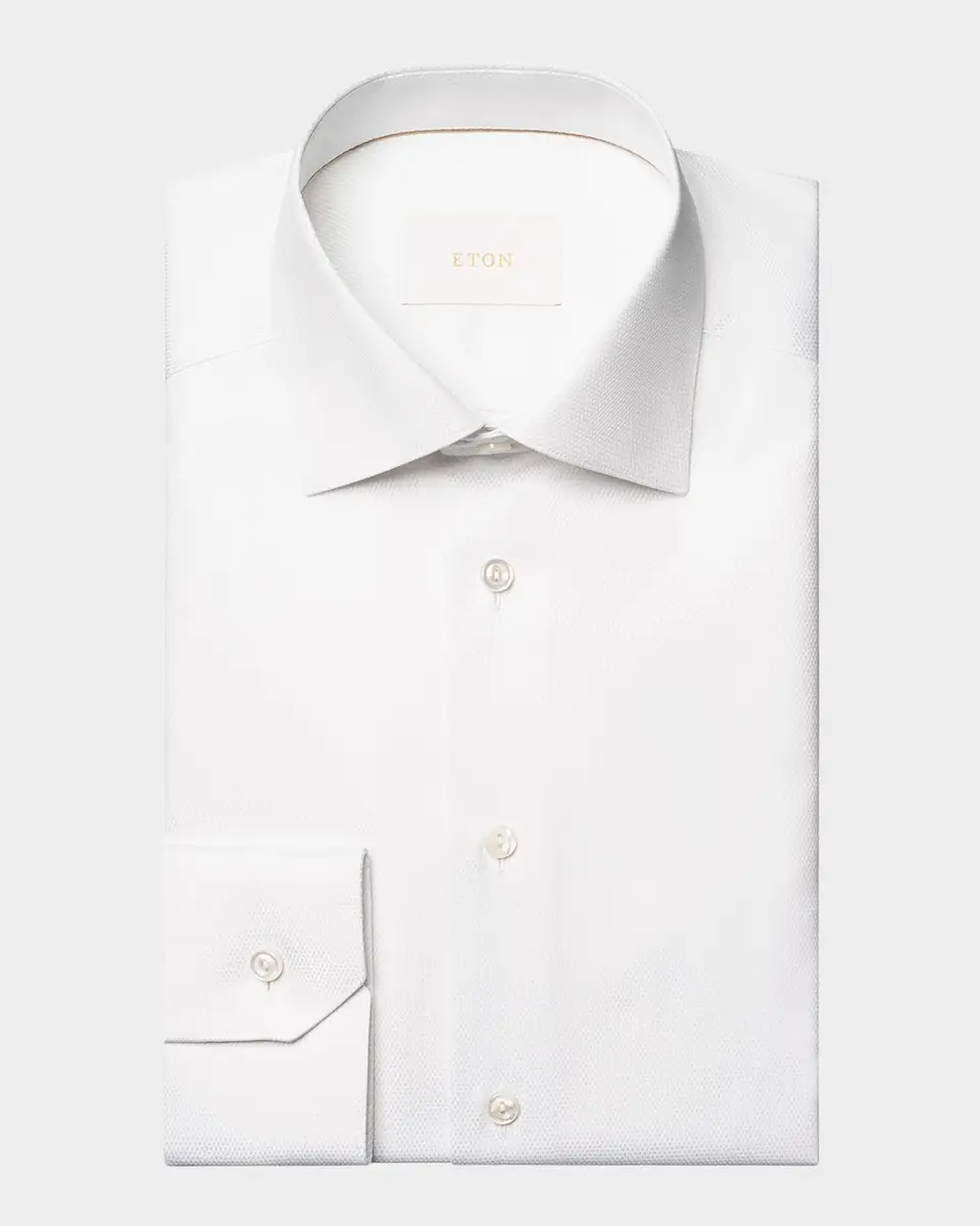 Eton Men's Slim Fit Textured Elevated Pique Dress Shirt | Thumbnail 2 Eton Men's Slim Fit Textured Elevated Pique Dress Shirt | Thumbnail 2
