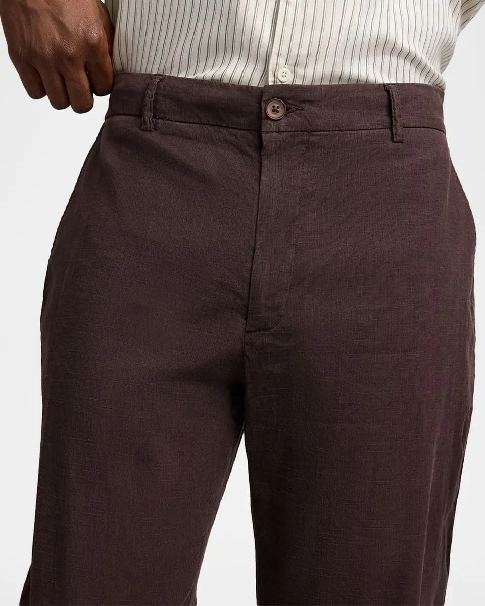 Onia Men's Stretch Linen Flat-Front Trousers | Thumbnail 5 Onia Men's Stretch Linen Flat-Front Trousers | Thumbnail 5