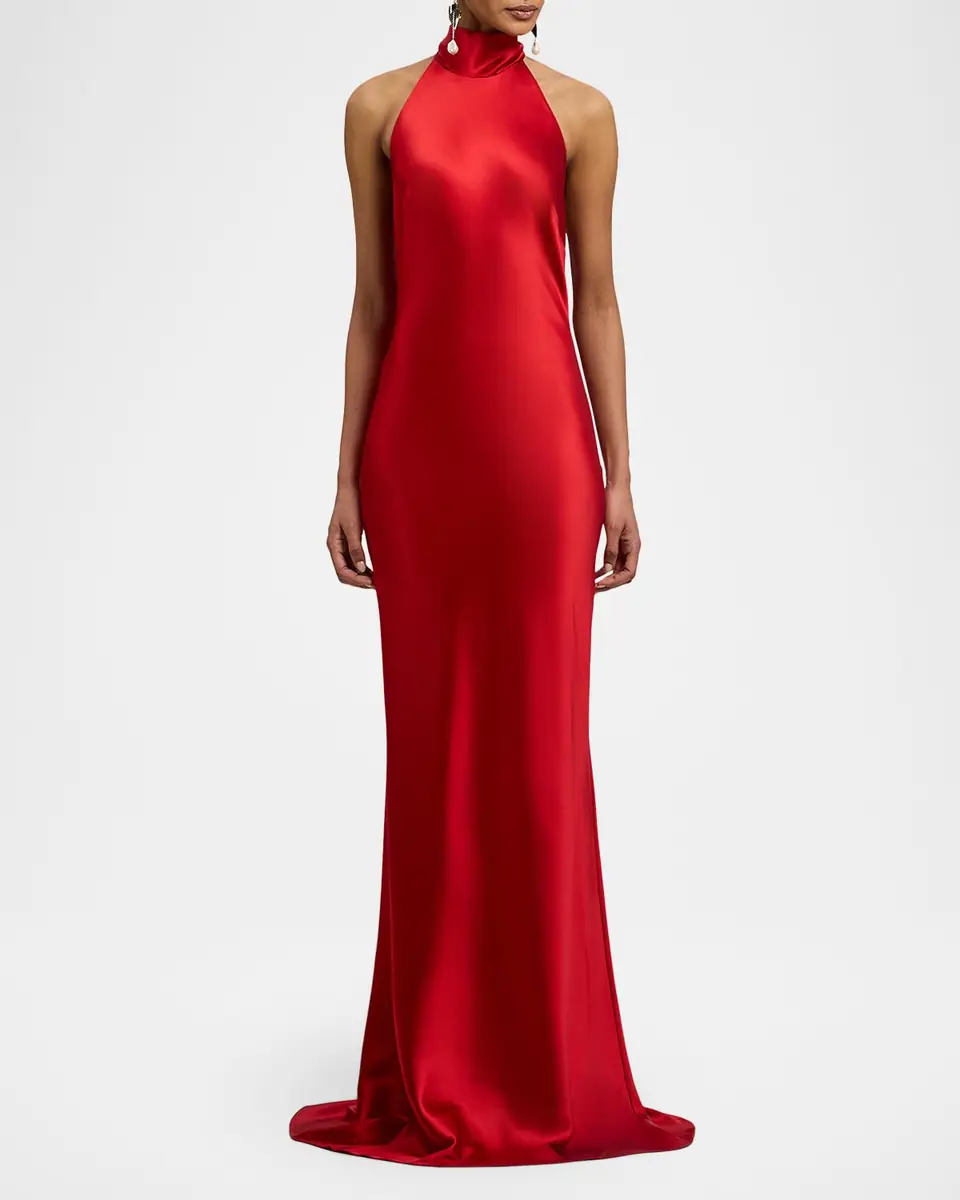 Ralph Lauren Collection Chilton Stretch Satin Evening Dress | Thumbnail 2 Ralph Lauren Collection Chilton Stretch Satin Evening Dress | Thumbnail 2