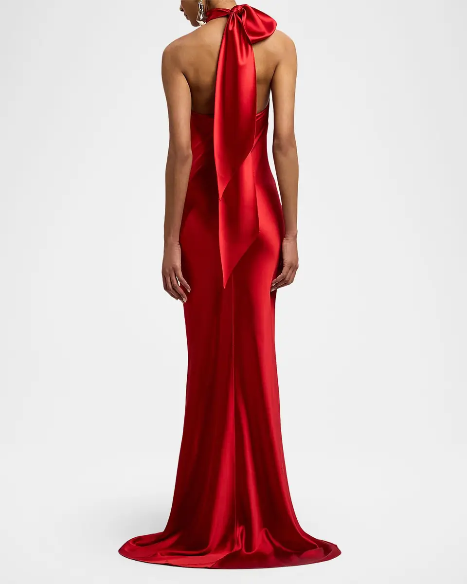 Ralph Lauren Collection Chilton Stretch Satin Evening Dress | Thumbnail 3 Ralph Lauren Collection Chilton Stretch Satin Evening Dress | Thumbnail 3