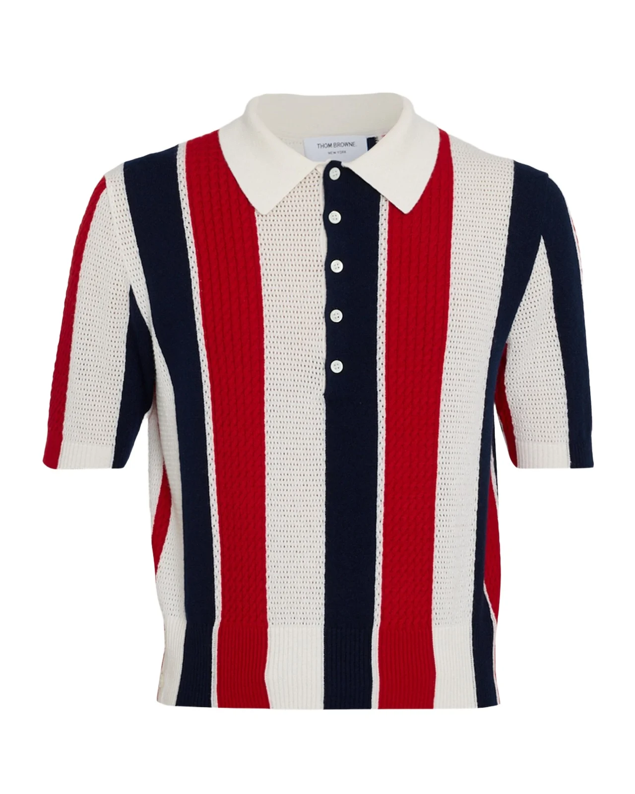 Men's Cashmere Shadow Stripe Knit Polo Shirt Men's Cashmere Shadow Stripe Knit Polo Shirt