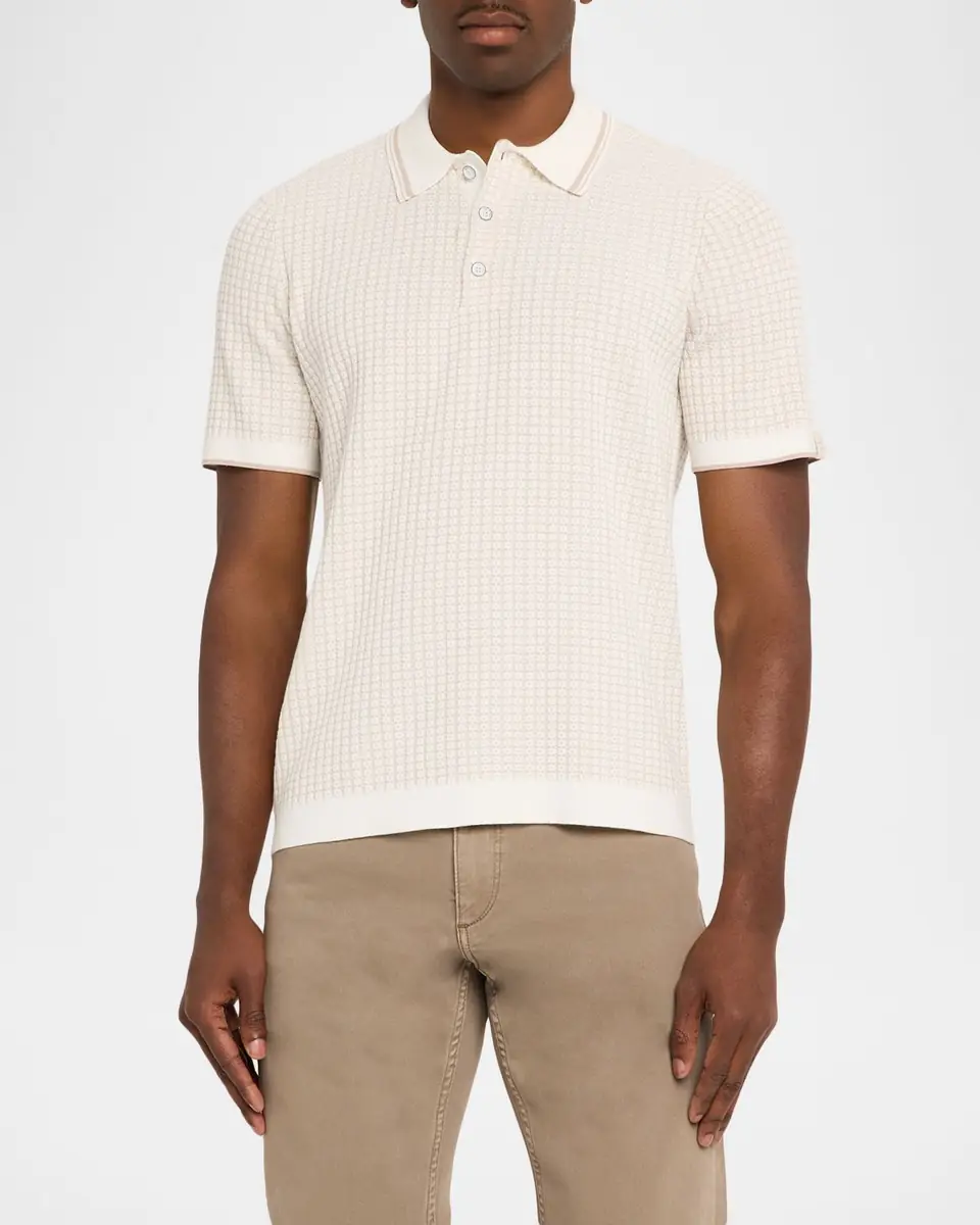 rag & bone Men's Harvey Rib-Knit Polo Shirt | Thumbnail 4 rag & bone Men's Harvey Rib-Knit Polo Shirt | Thumbnail 4