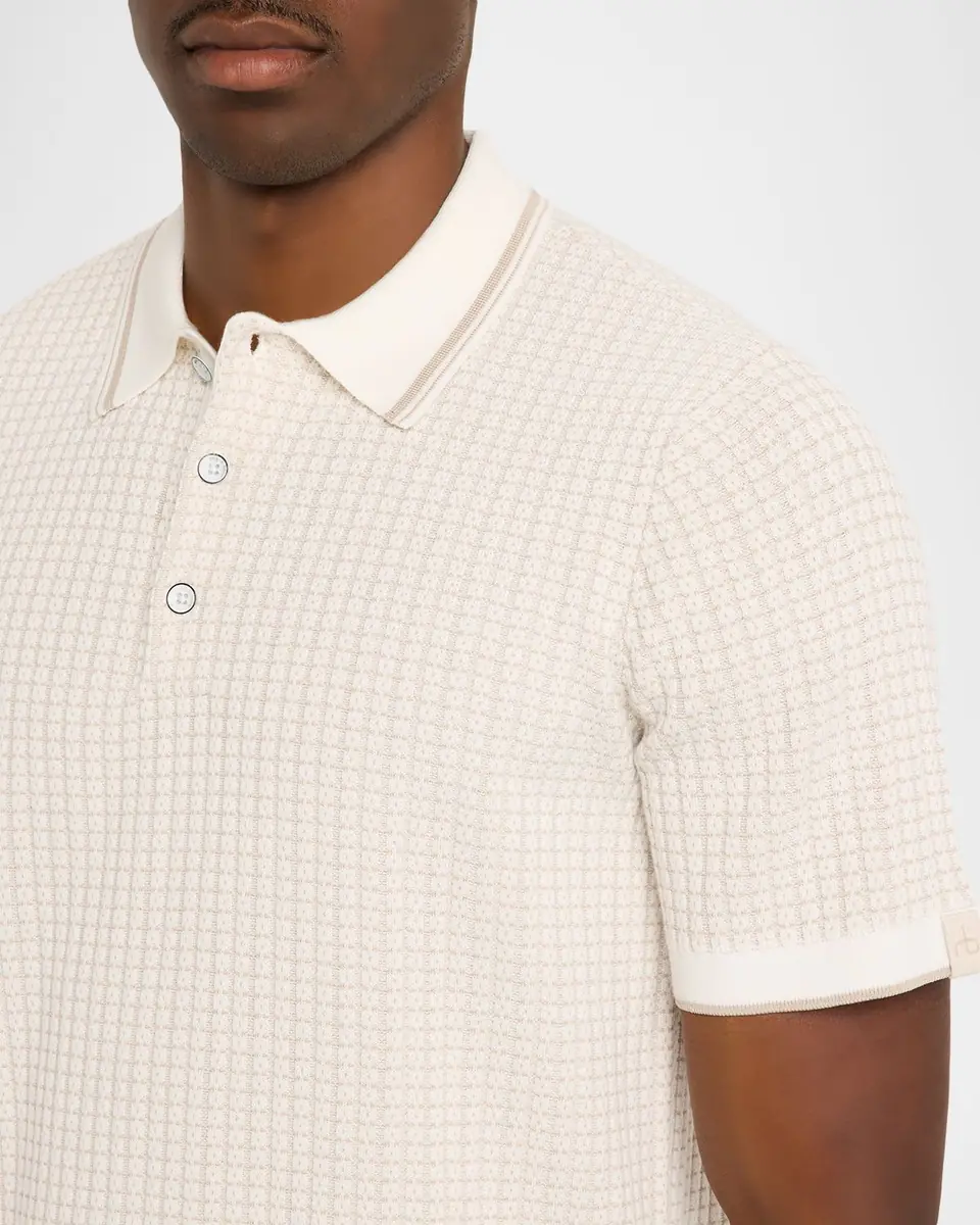 rag & bone Men's Harvey Rib-Knit Polo Shirt | Thumbnail 5 rag & bone Men's Harvey Rib-Knit Polo Shirt | Thumbnail 5