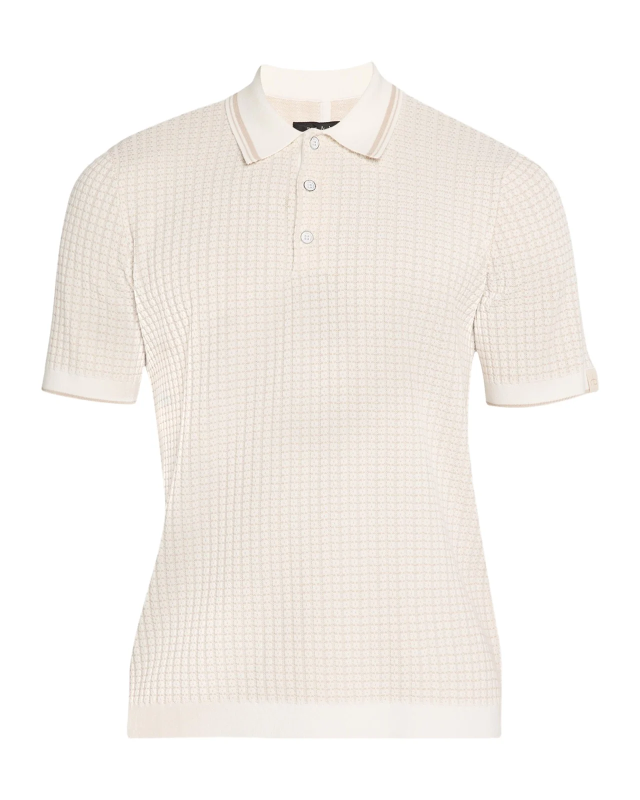 Men's Harvey Rib-Knit Polo Shirt