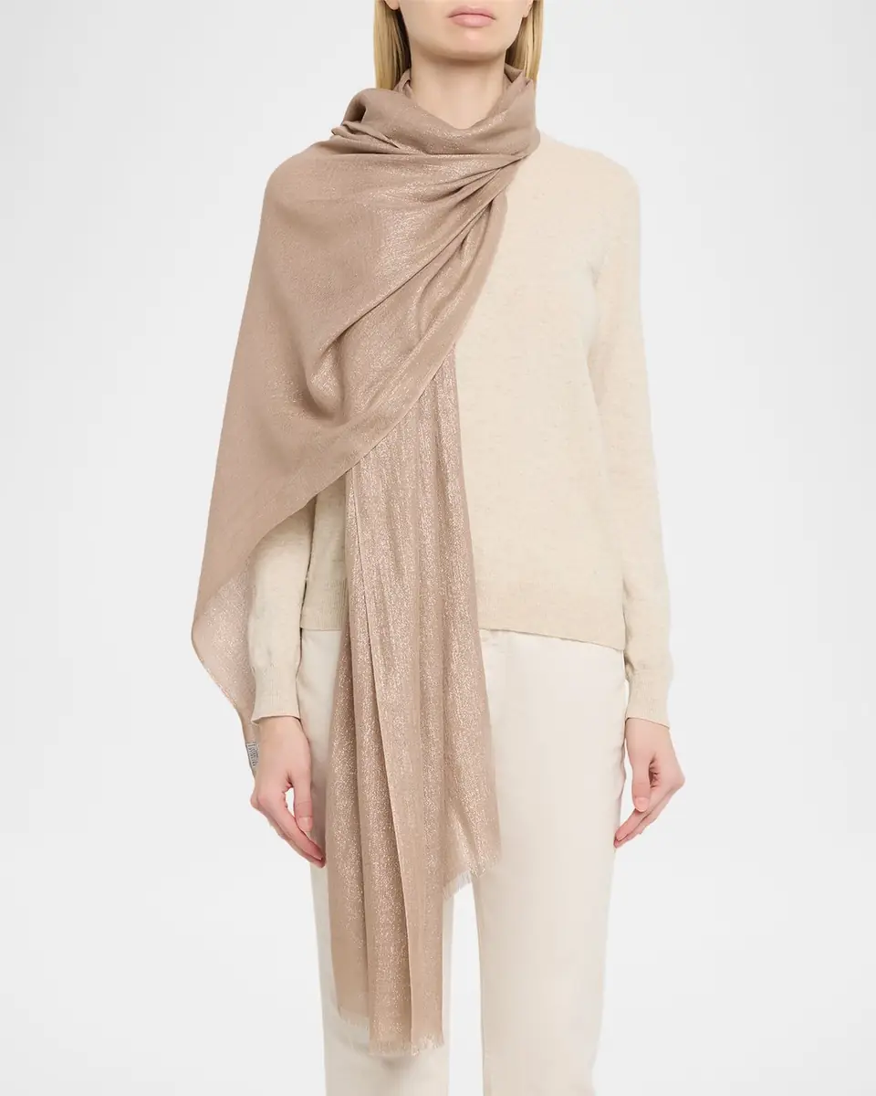 Brunello Cucinelli Sparkling Cashmere & Silk Scarf | Thumbnail 3 Brunello Cucinelli Sparkling Cashmere & Silk Scarf | Thumbnail 3