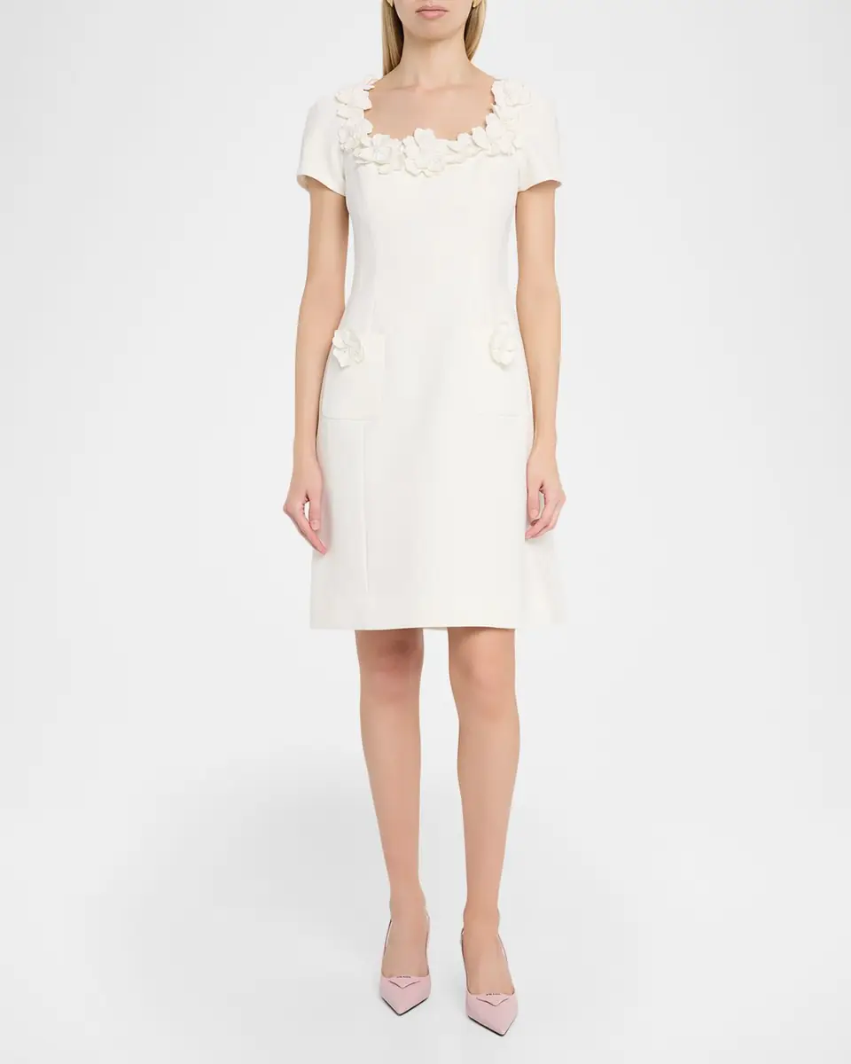 Rickie Freeman for Teri Jon Floral Applique Crepe Mini Dress | Thumbnail 2 Rickie Freeman for Teri Jon Floral Applique Crepe Mini Dress | Thumbnail 2