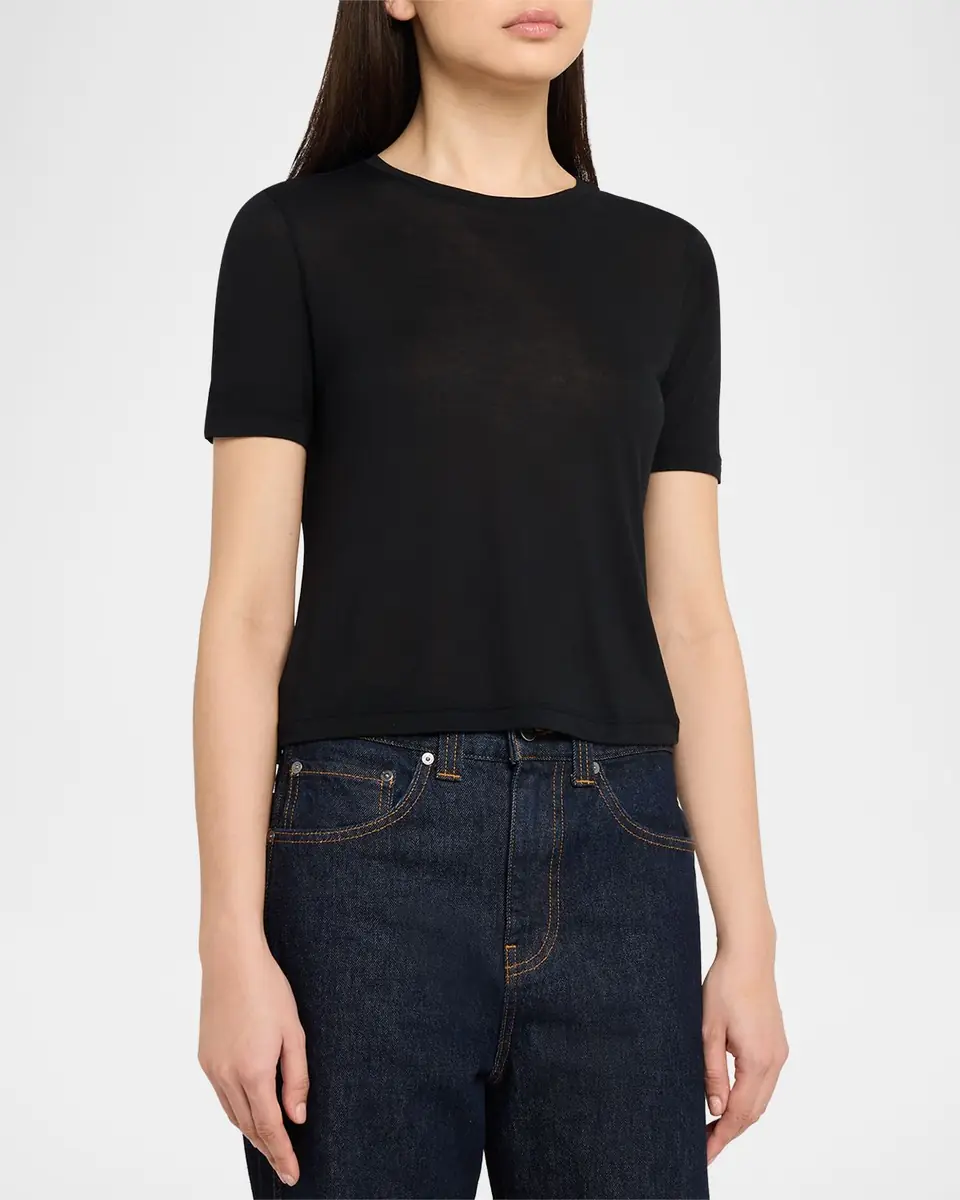 L'AGENCE Remy Short-Sleeve Crewneck Tee | Thumbnail 4
