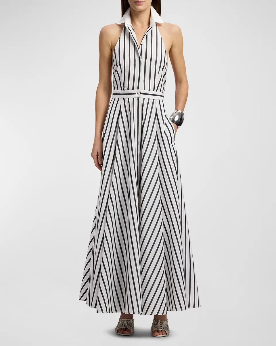 Ralph Lauren Collection Eldred Striped Cotton Day Dress | Thumbnail 2 Ralph Lauren Collection Eldred Striped Cotton Day Dress | Thumbnail 2