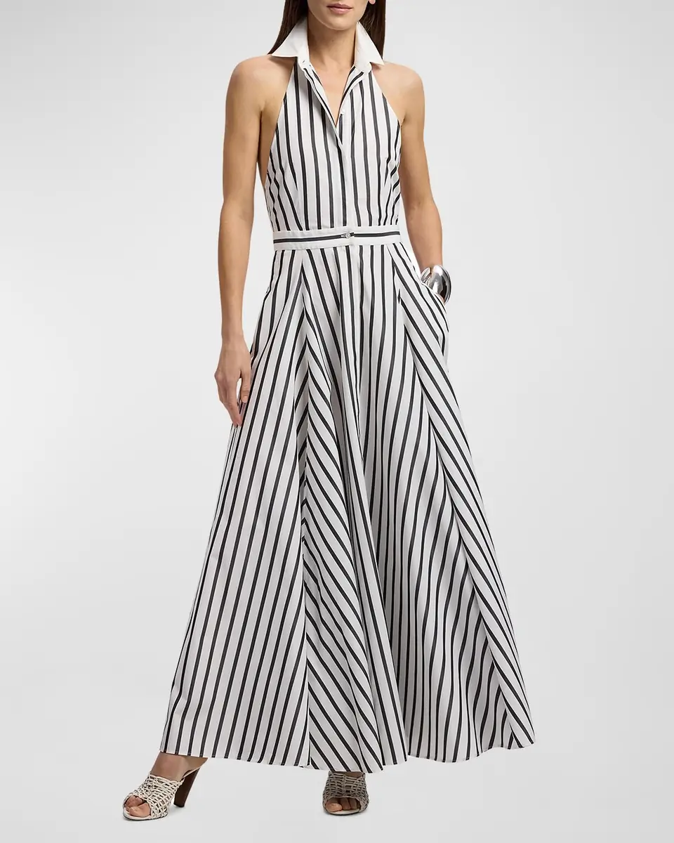 Ralph Lauren Collection Eldred Striped Cotton Day Dress | Thumbnail 4 Ralph Lauren Collection Eldred Striped Cotton Day Dress | Thumbnail 4