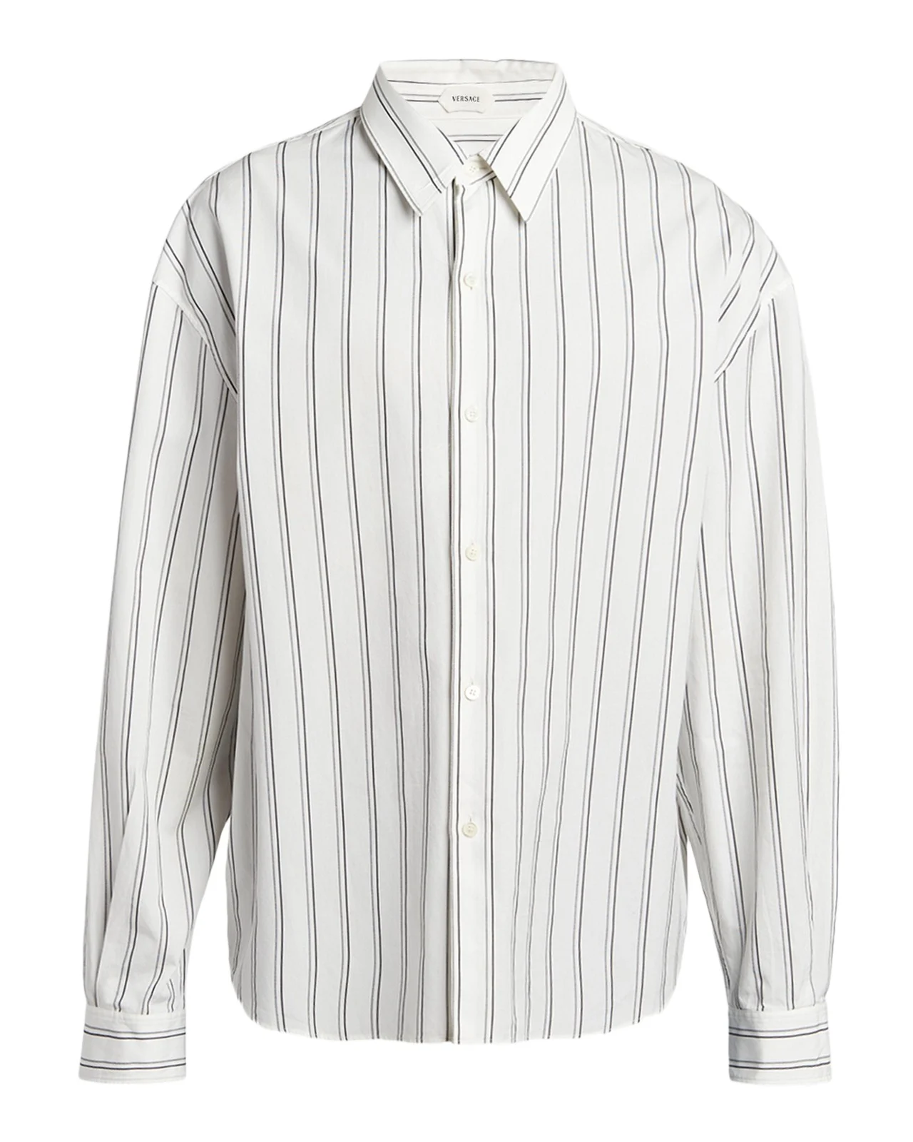 Men's Striped Cotton Button-Front Shirt Men's Striped Cotton Button-Front Shirt