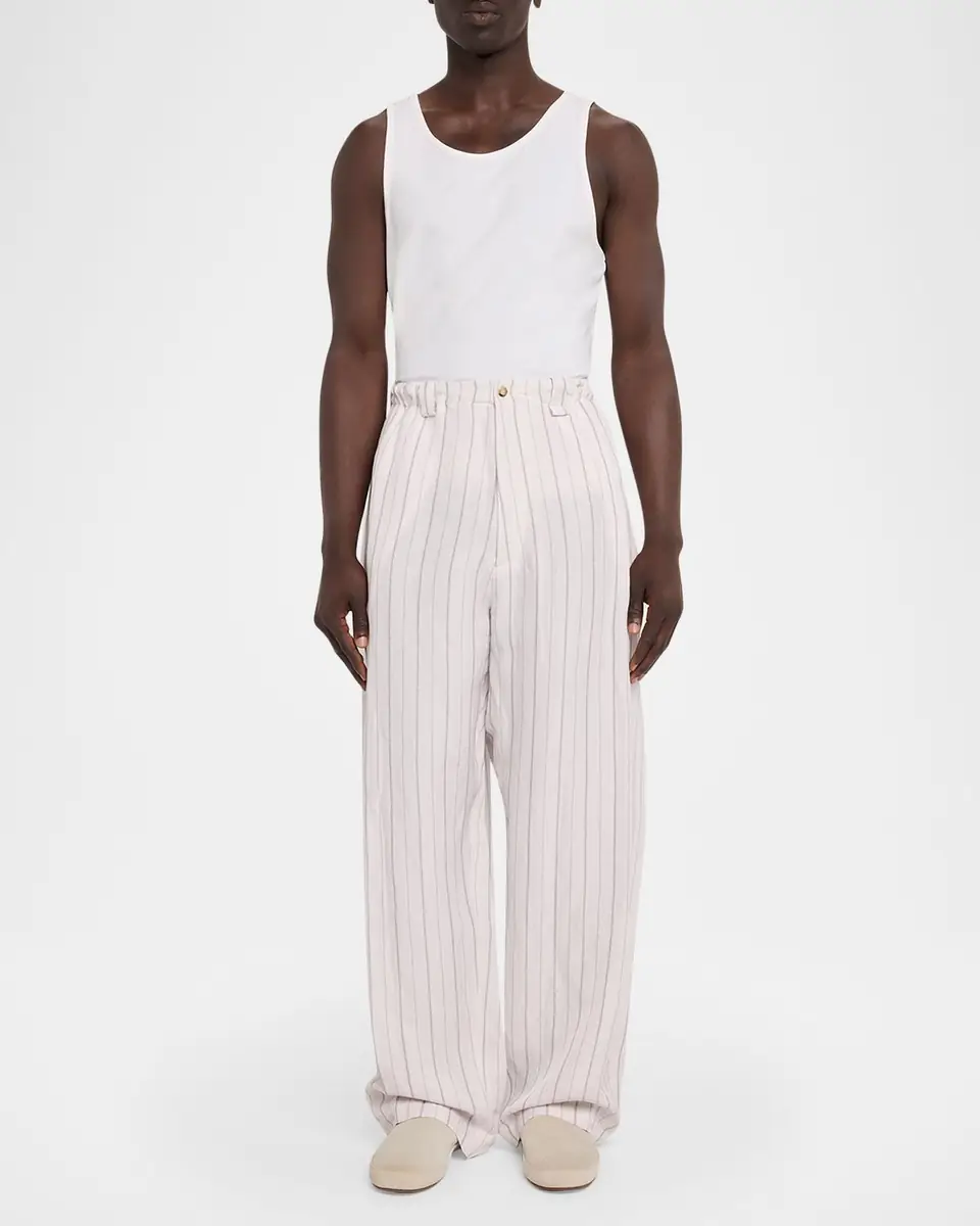 Willy Chavarria Men's Toluca Striped Oversized Linen-Blend Pants | Thumbnail 2