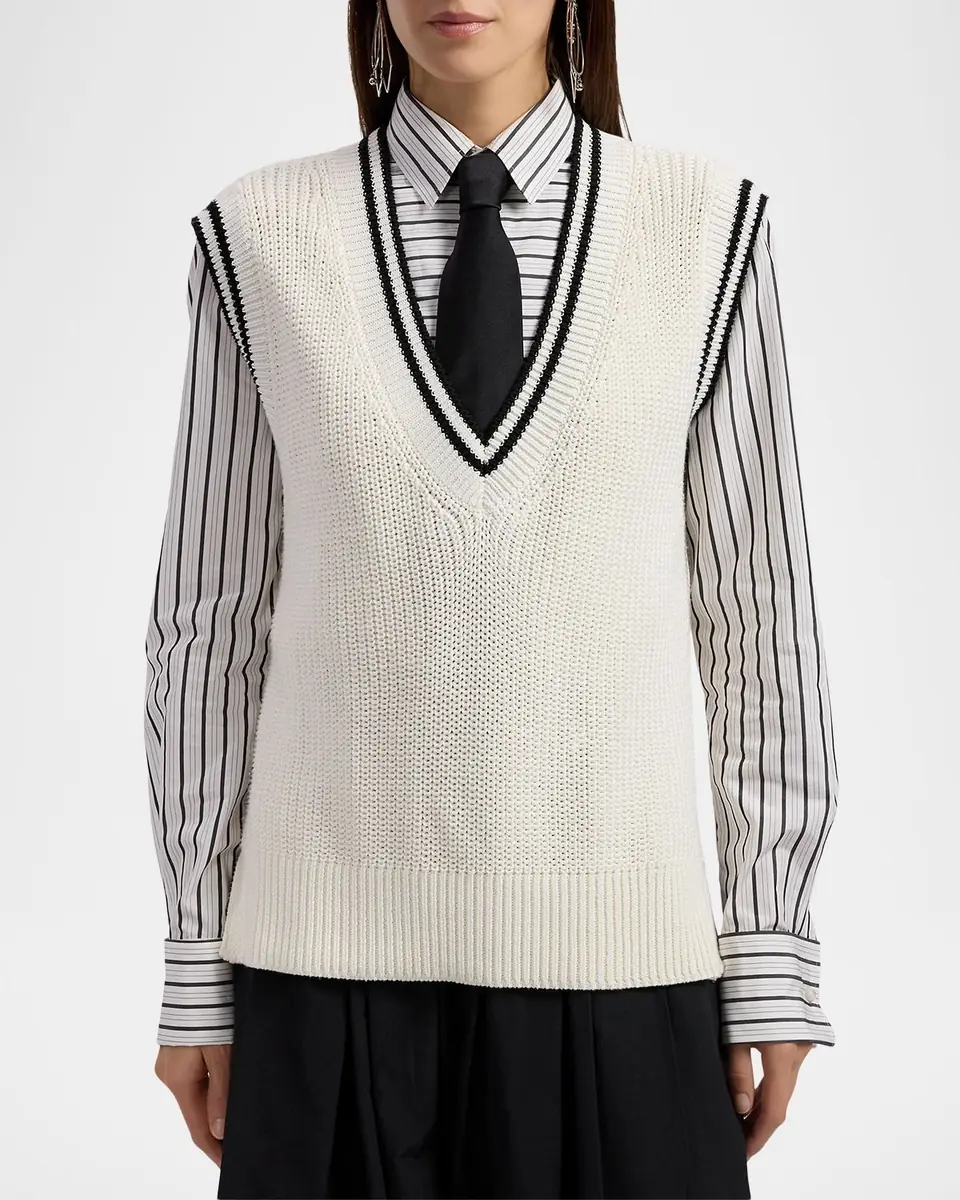 Ralph Lauren Collection Cotton-Silk Oversize Sweater Vest | Thumbnail 4 Ralph Lauren Collection Cotton-Silk Oversize Sweater Vest | Thumbnail 4