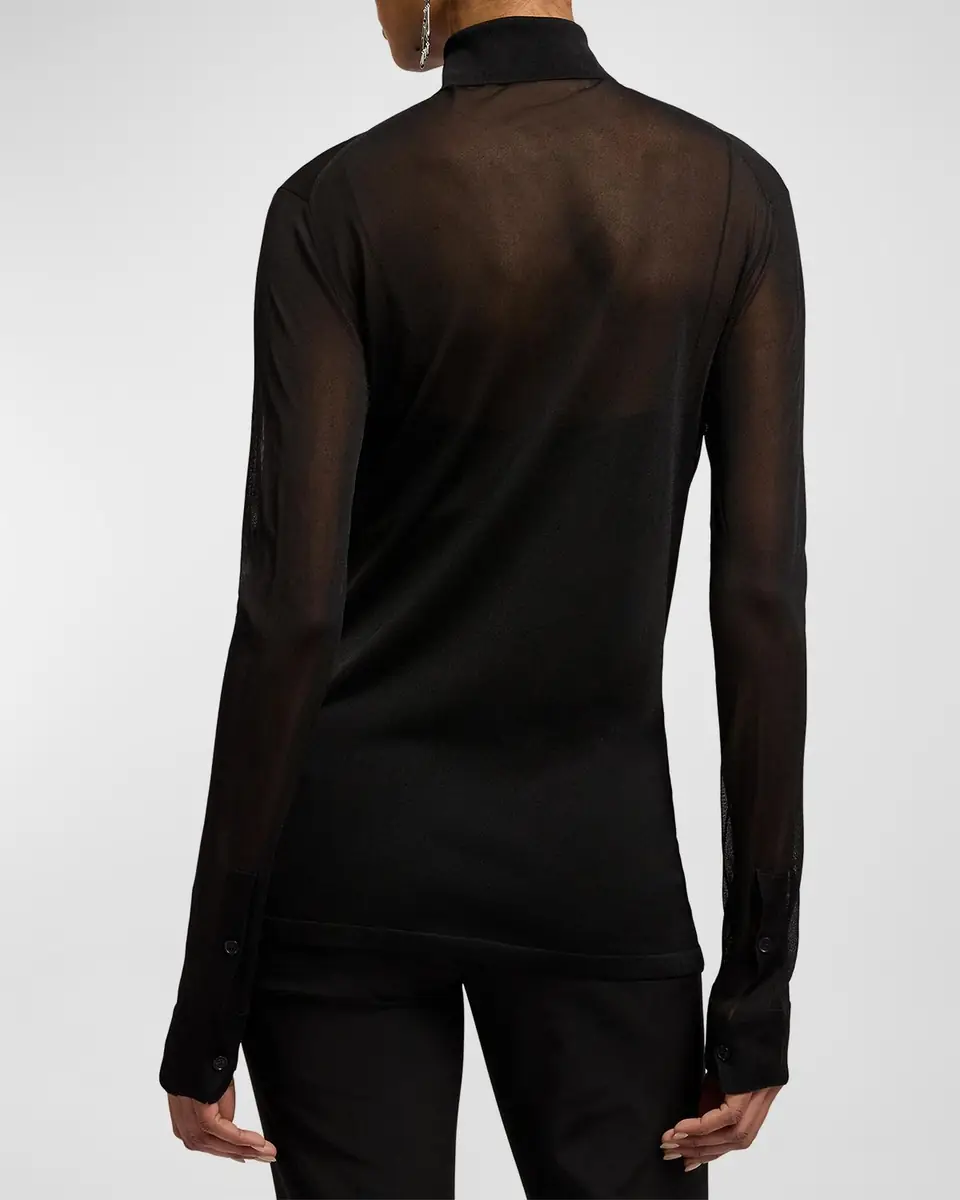 Ralph Lauren Collection Sheer Sweater Shirt | Thumbnail 3 Ralph Lauren Collection Sheer Sweater Shirt | Thumbnail 3