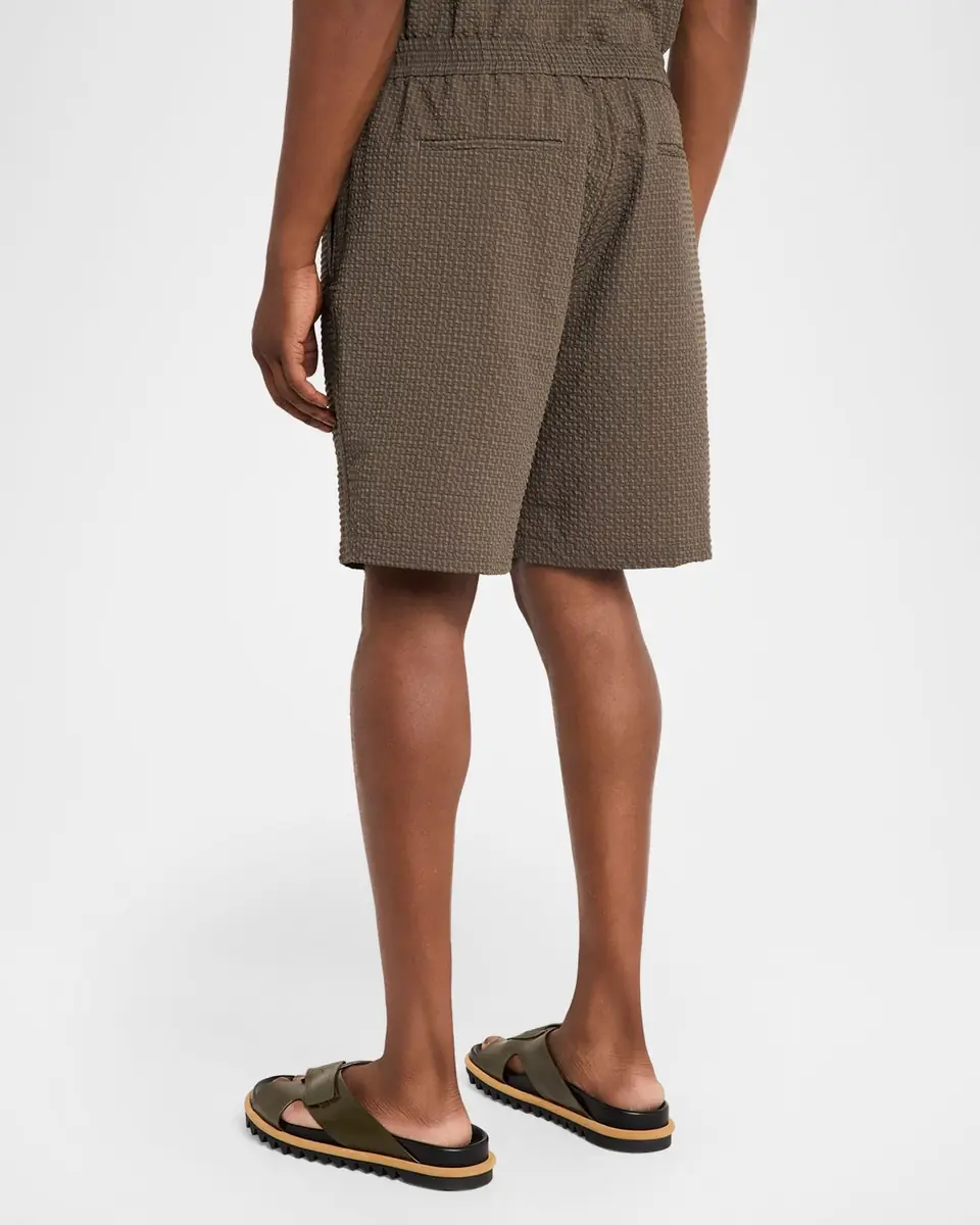 Emporio Armani Men's Geometric Textured Flat-Front Shorts | Thumbnail 3 Emporio Armani Men's Geometric Textured Flat-Front Shorts | Thumbnail 3