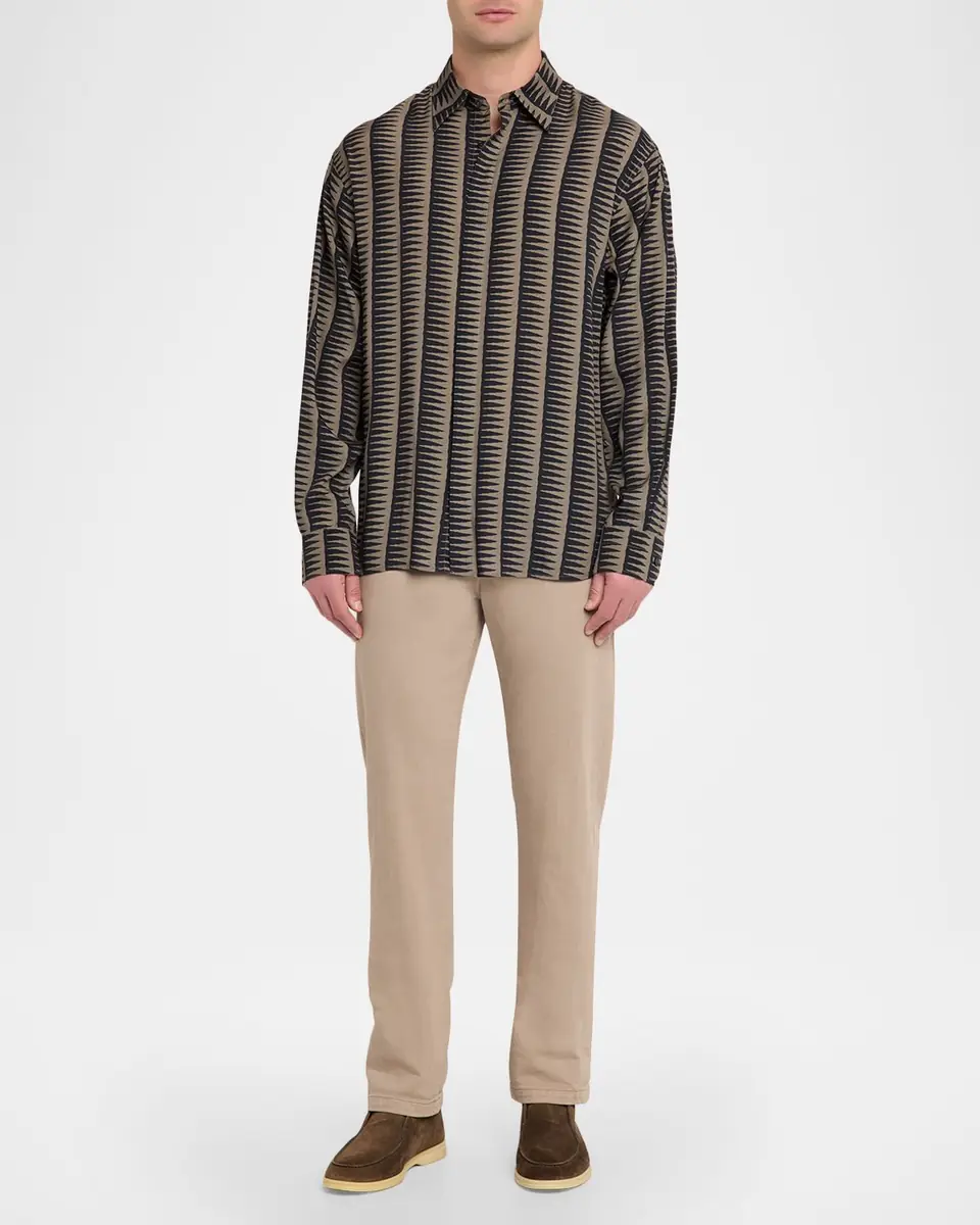 Emporio Armani Men's Jagged Edge Stripe Sport Shirt | Thumbnail 2 Emporio Armani Men's Jagged Edge Stripe Sport Shirt | Thumbnail 2