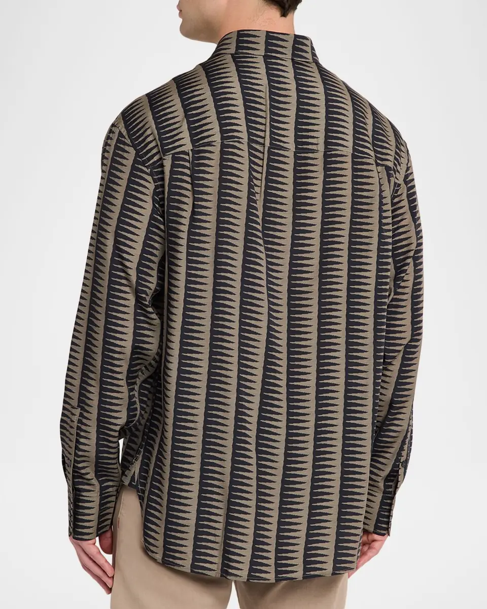 Emporio Armani Men's Jagged Edge Stripe Sport Shirt | Thumbnail 3 Emporio Armani Men's Jagged Edge Stripe Sport Shirt | Thumbnail 3