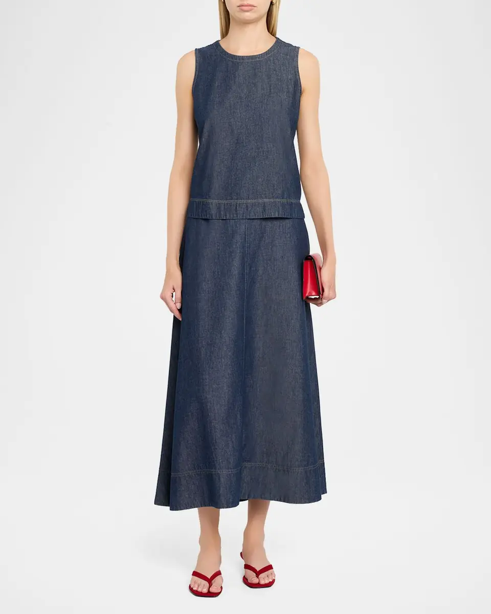 Eileen Fisher Organic Cotton Denim Midi Skirt | Thumbnail 2