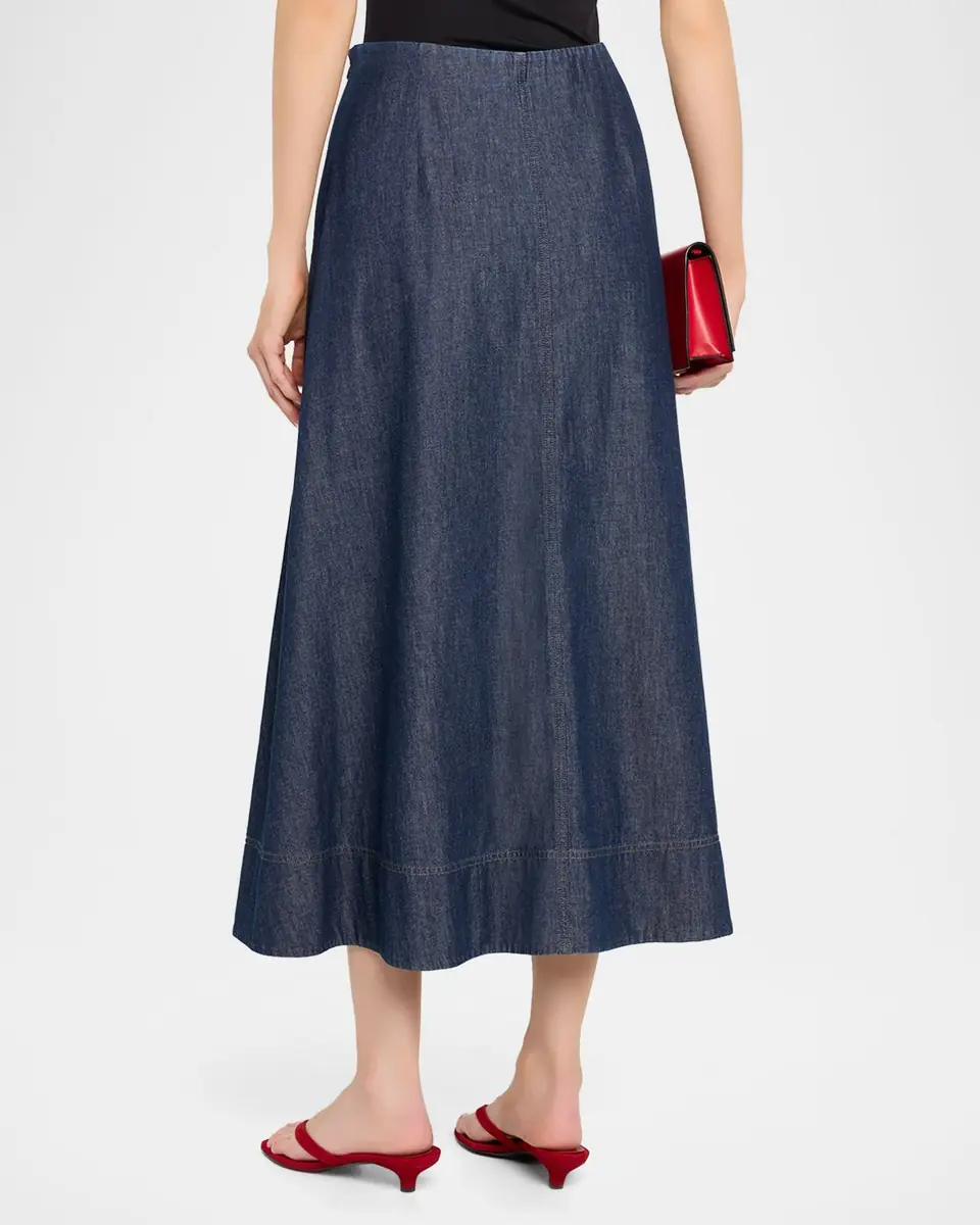 Eileen Fisher Organic Cotton Denim Midi Skirt | Thumbnail 3