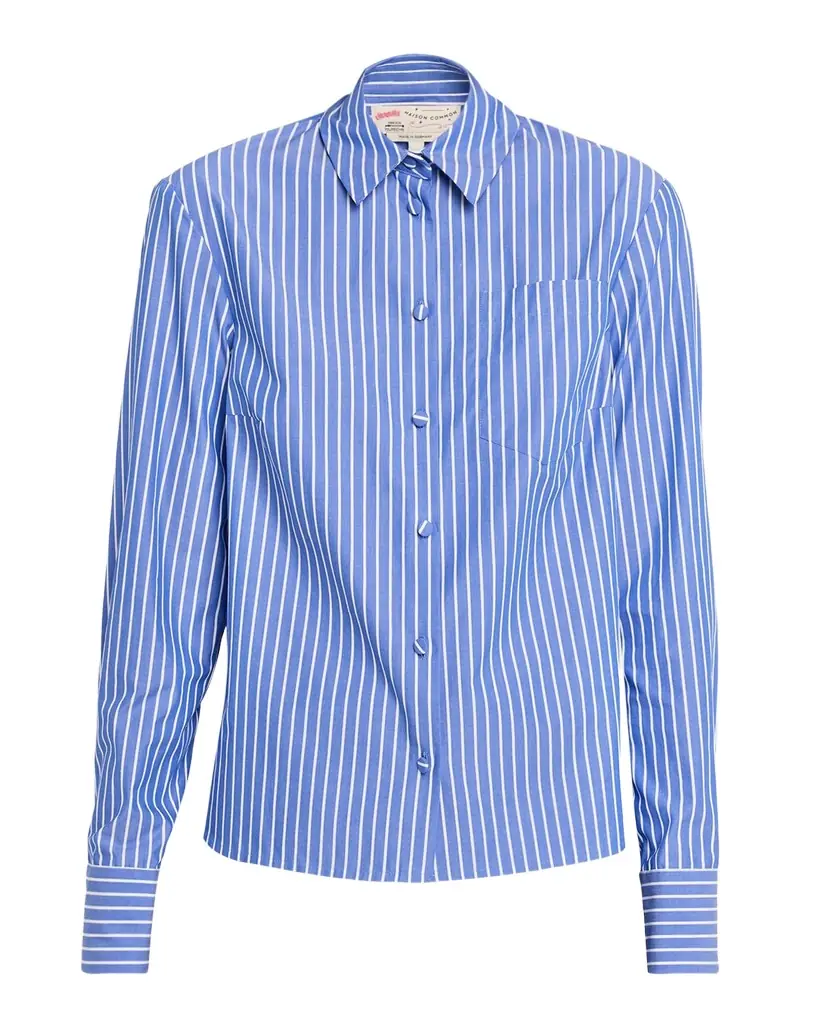 Maison Common Striped Cotton Poplin Button-Down Shirt | Image 1 Maison Common Striped Cotton Poplin Button-Down Shirt | Image 1