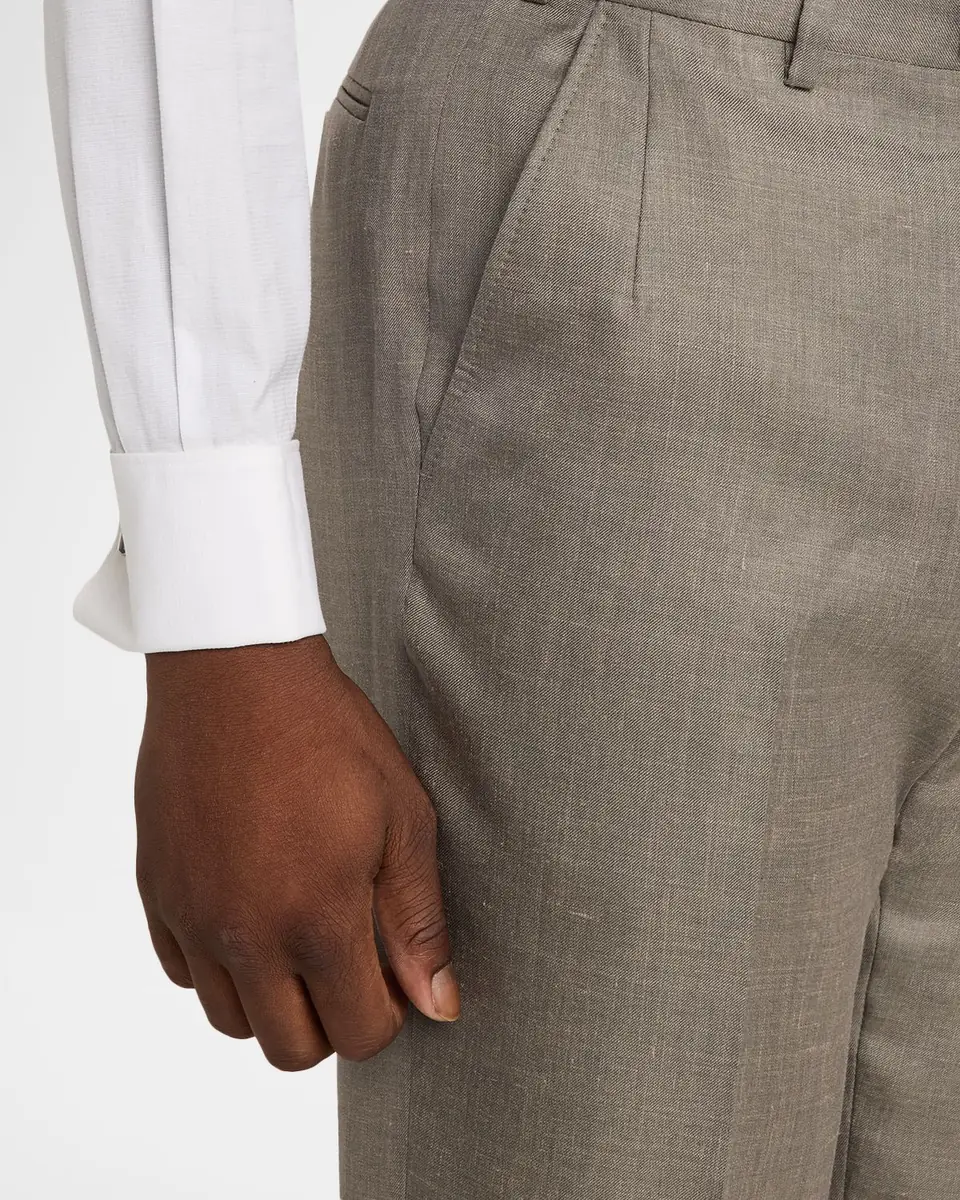 Brioni Men's Silk Twill Flat-Front Trousers | Thumbnail 5 Brioni Men's Silk Twill Flat-Front Trousers | Thumbnail 5
