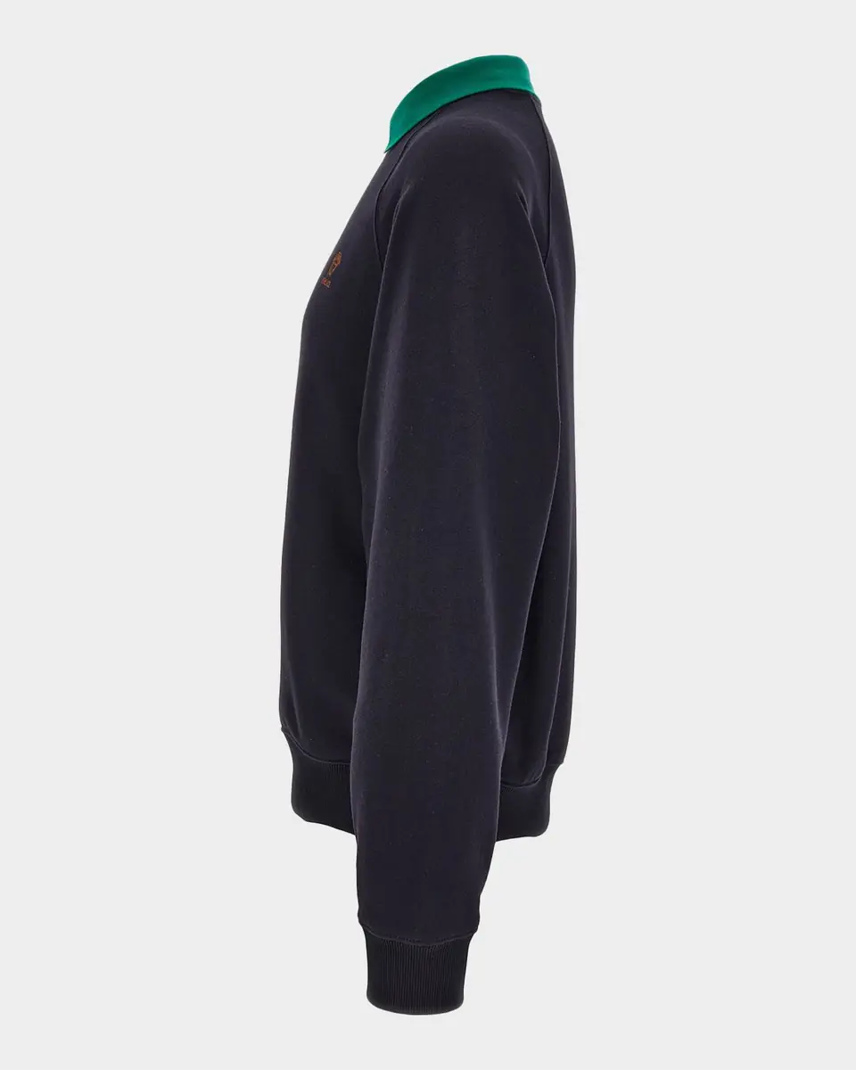 Versace Men's Embroidered Cotton-Jersey Polo Sweatshirt | Thumbnail 4
