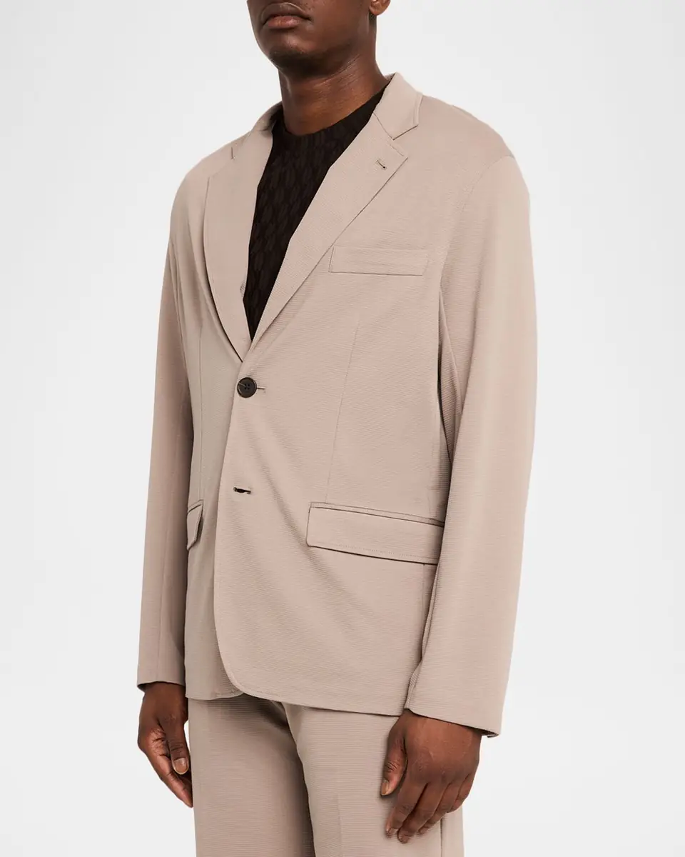 Emporio Armani Men's Micro-Textured Viscose Blend Single-Breasted Blazer | Thumbnail 4 Emporio Armani Men's Micro-Textured Viscose Blend Single-Breasted Blazer | Thumbnail 4