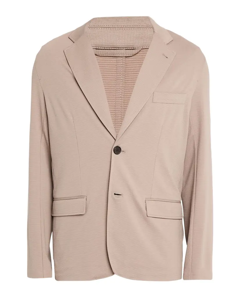 Emporio Armani Men's Micro-Textured Viscose Blend Single-Breasted Blazer | Image 1 Emporio Armani Men's Micro-Textured Viscose Blend Single-Breasted Blazer | Image 1